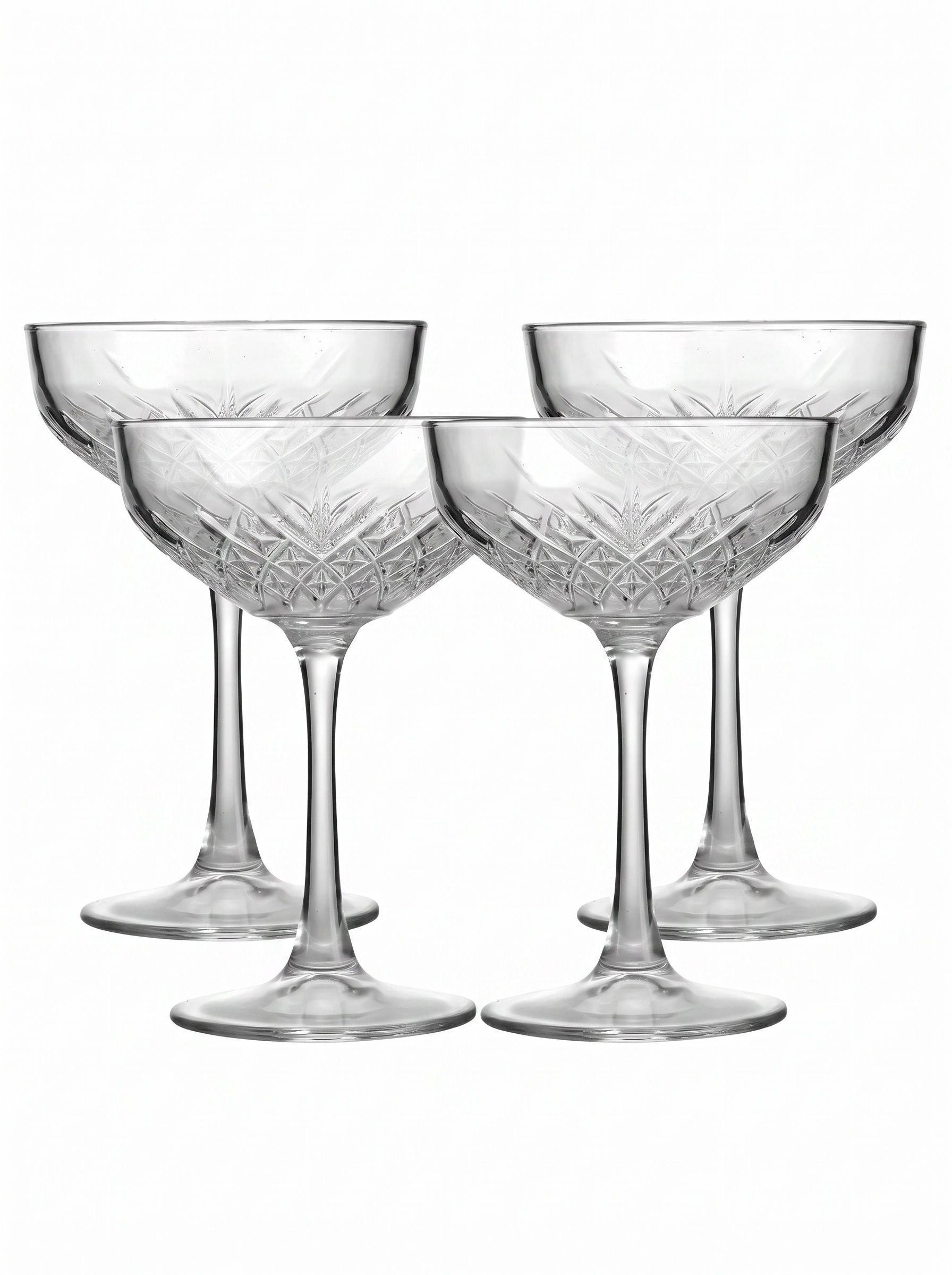 Set 4 Copas Margarita Martini Vidrio Tallado Berlin-2