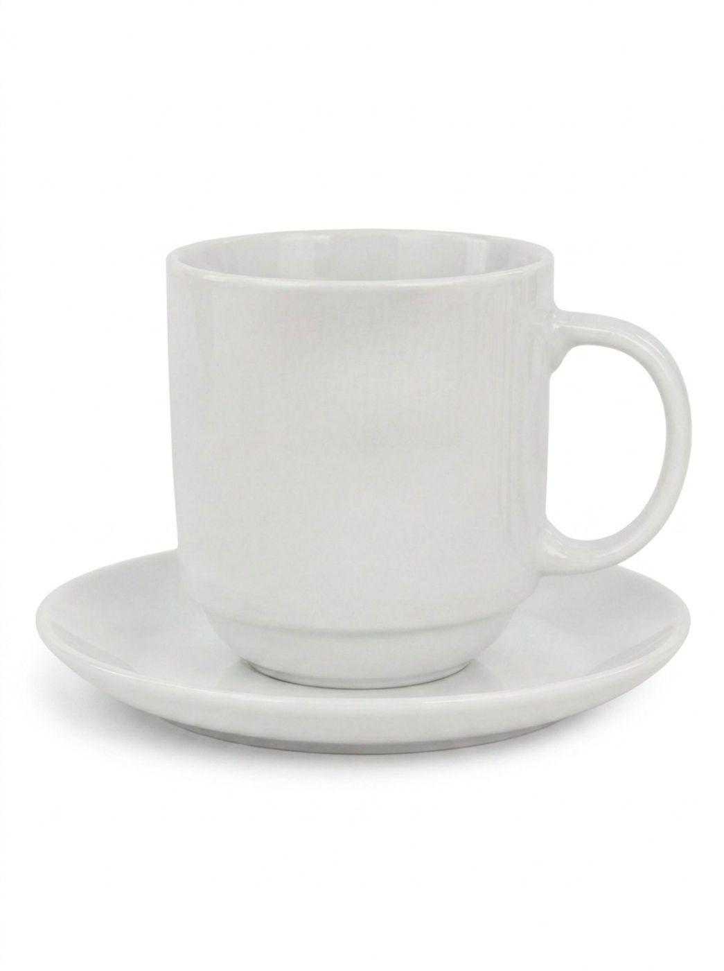 Set 6 Tazas De Porcelana 350cc Wellington Con Platillos-1
