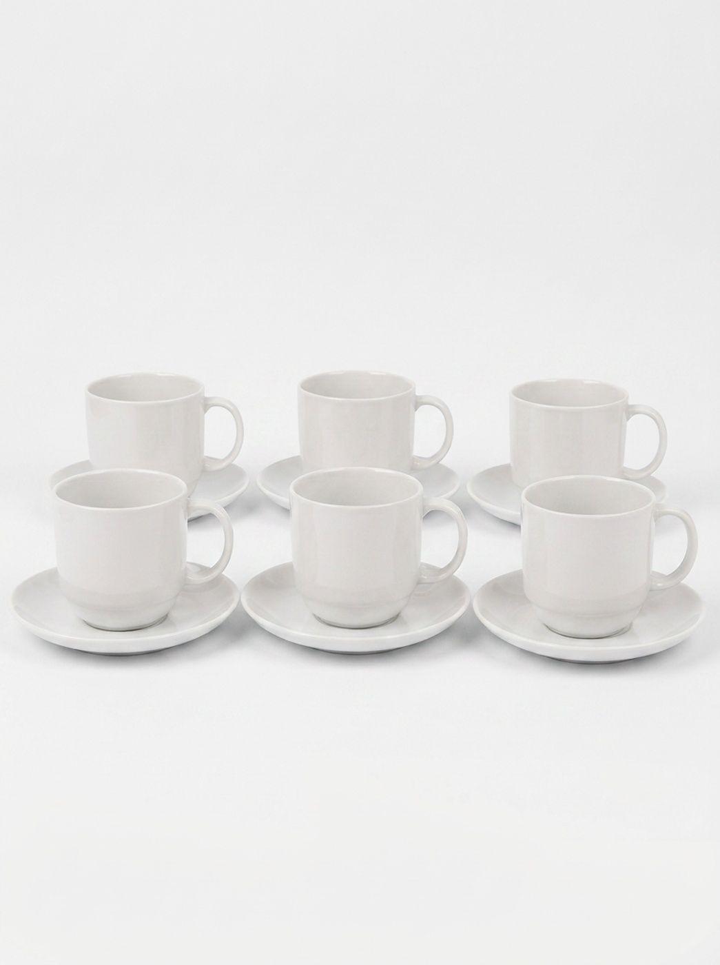 Set 6 Tazas De Porcelana 350cc Wellington Con Platillos-2
