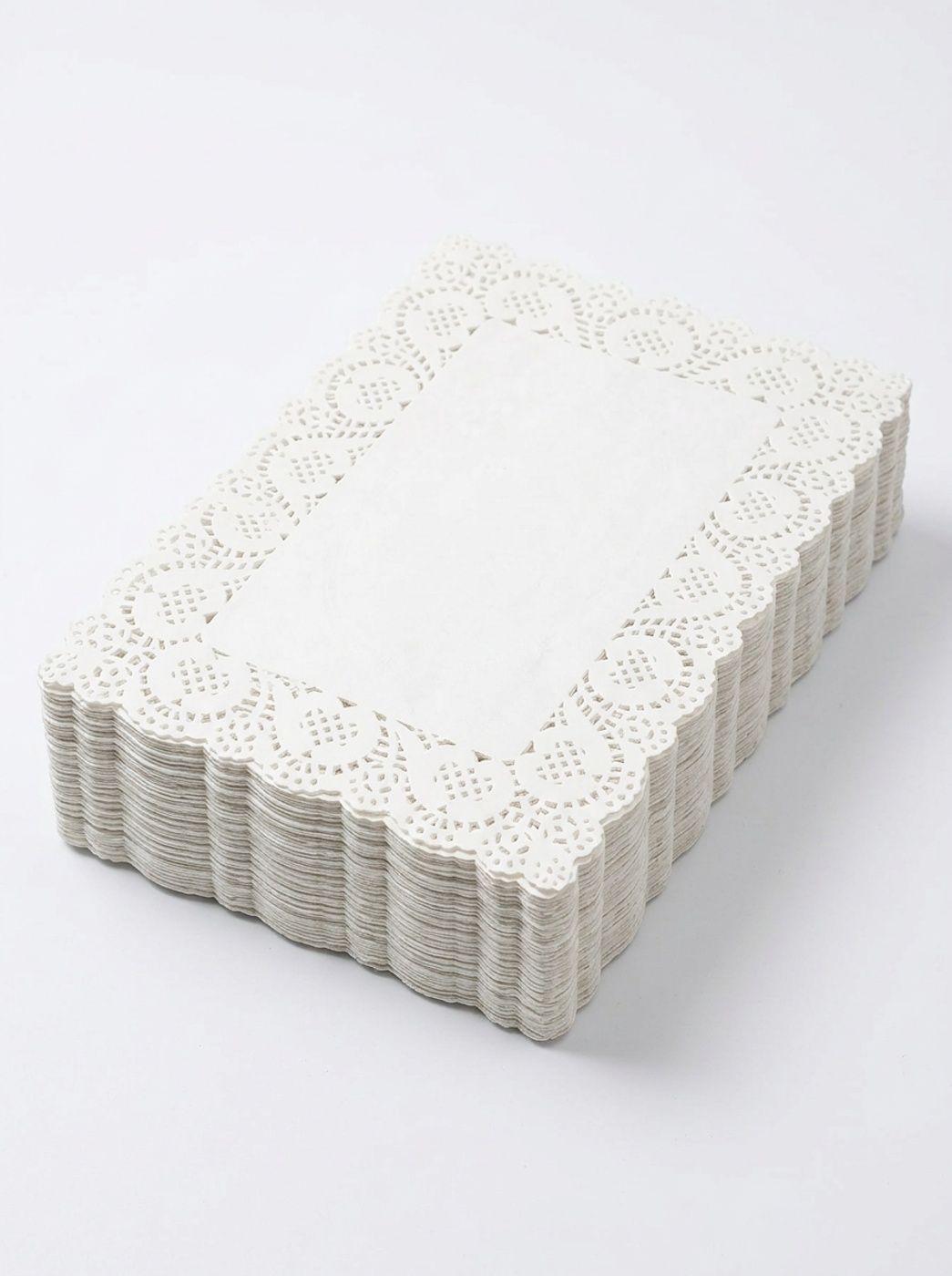 Pack 100 Blondas De Papel Rectangulares 16x23cm-0