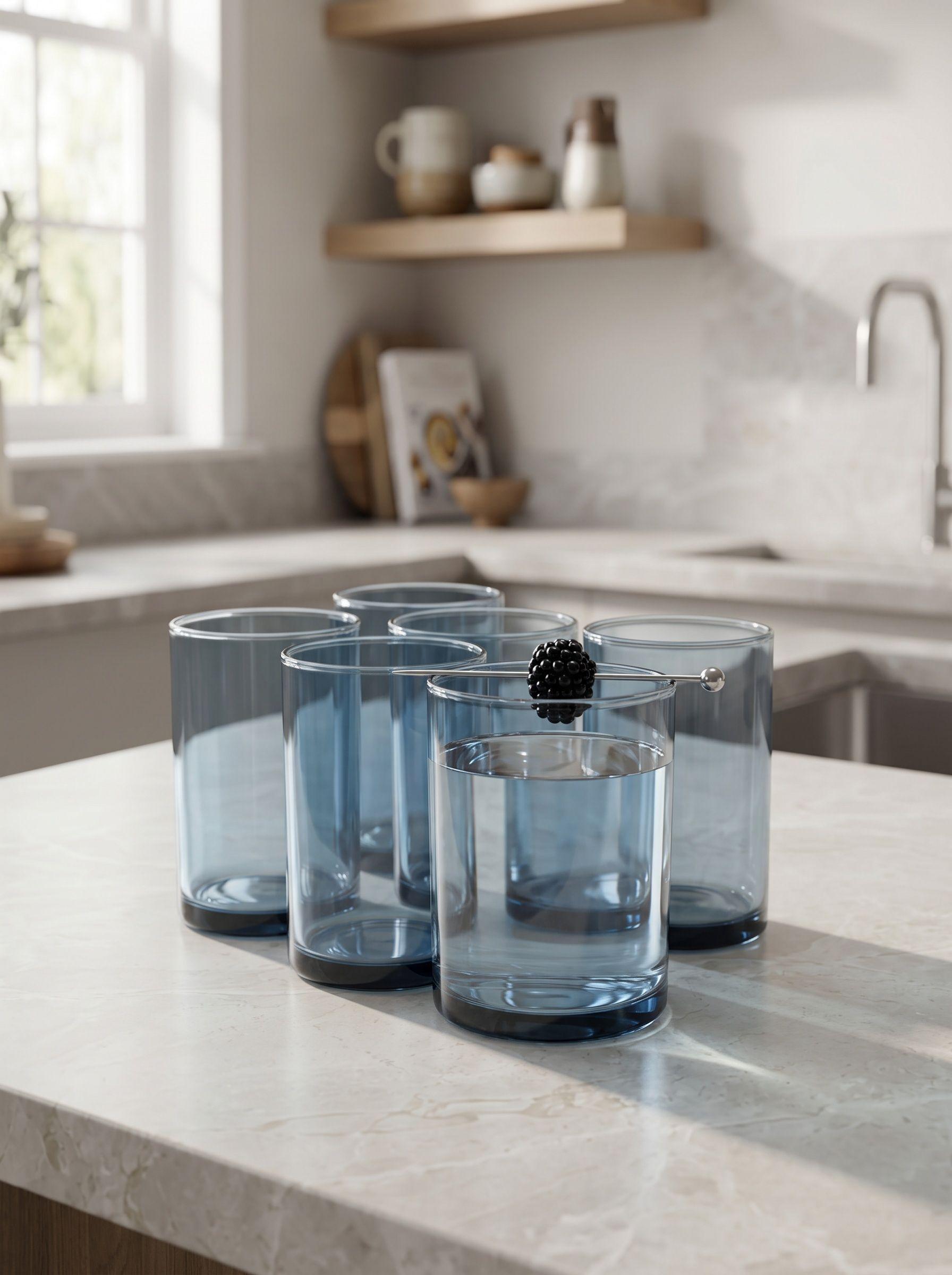 Set 6 Vasos Vidrio Cristar Elemental Rocks 391 ml Color Azul-0