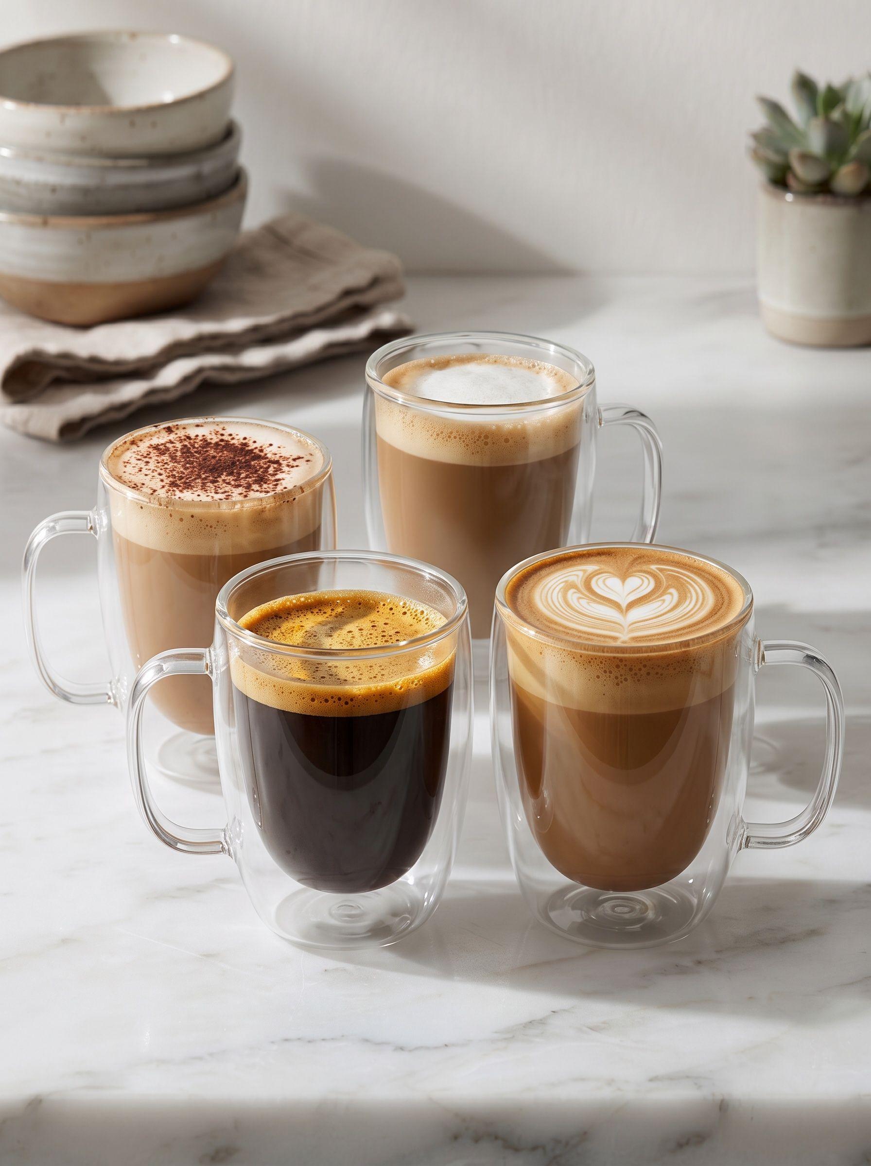 Set 4 Tazas Vidrio Doble Pared 150ml Borosilicato Cafe-4