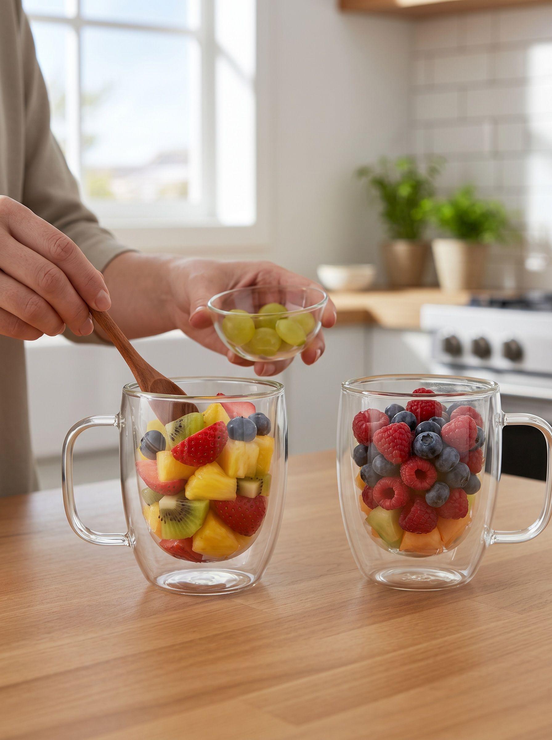 Set 2 Tazas Vidrio Doble Pared 150ml Borosilicato Cafe-2