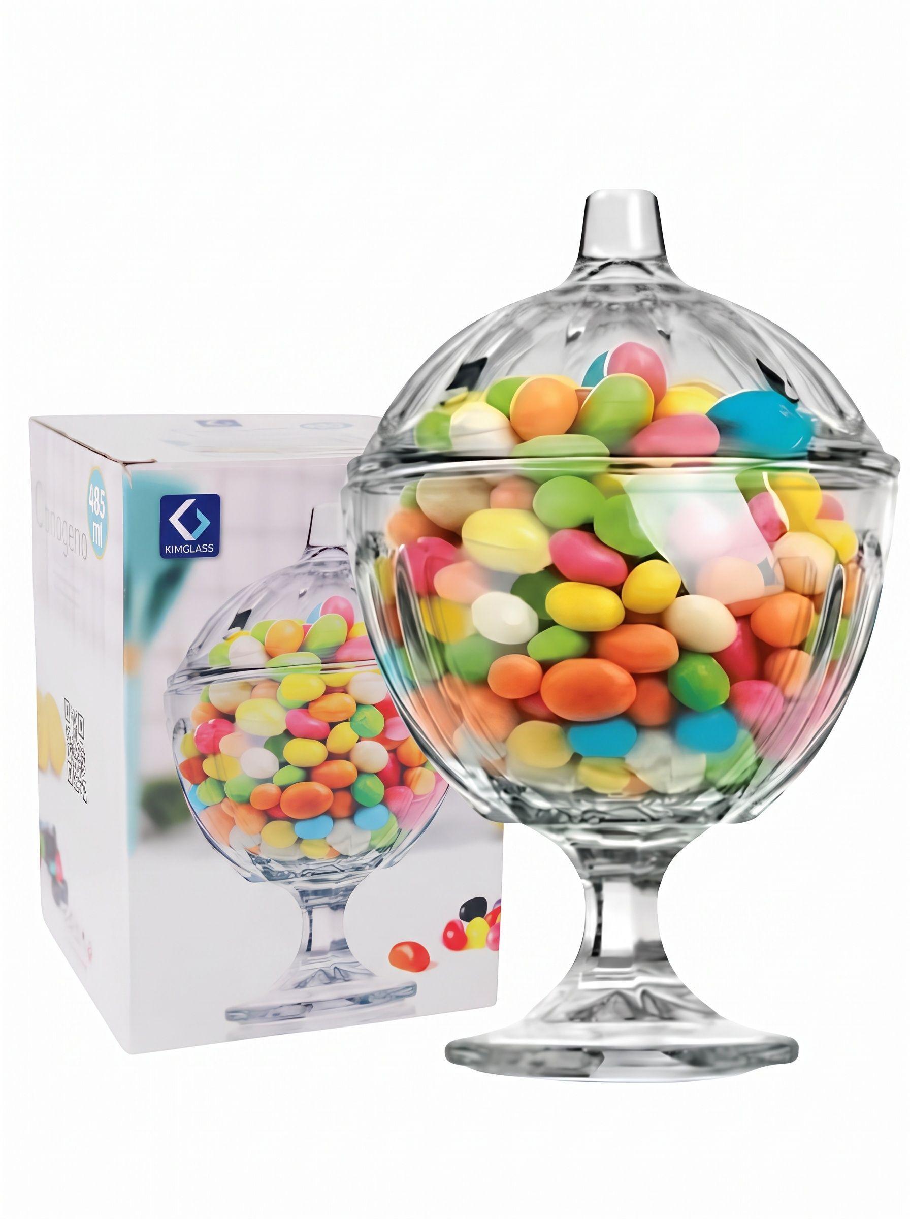 Bombonera Vidrio 485ml Kimglass Cartagena Dulcera Mesa Deco-2