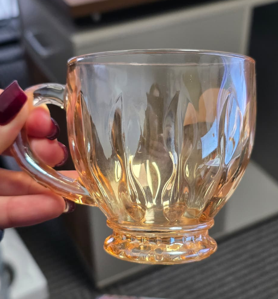 6 Tazas Peque as Para Cafe 180ml Vidrio Doradas-4