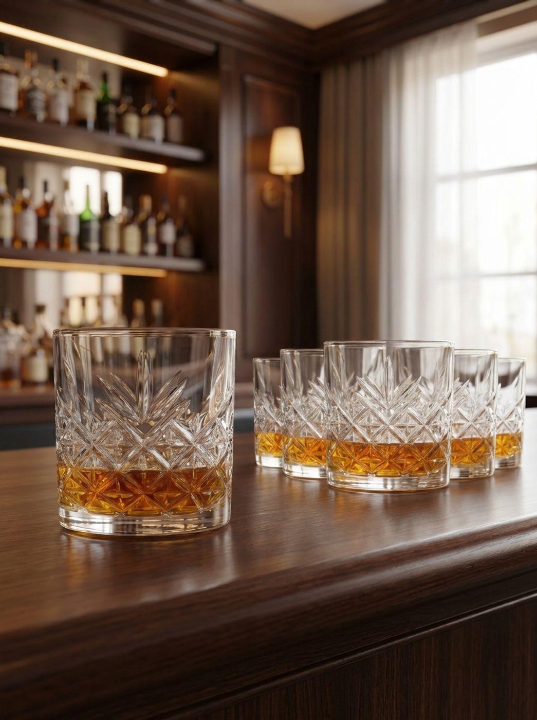 Set 6 Vasos Bajos De Vidrio Whisky 340ml Berlin Hausmann-0