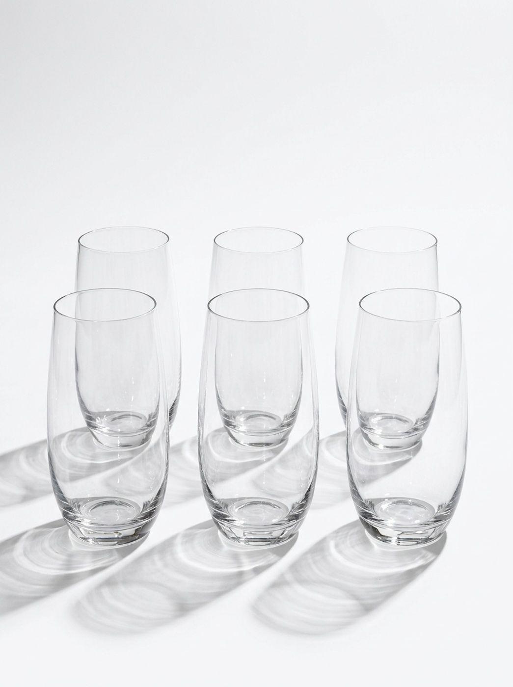 Set 6 Vasos Altos De Vidrio Dise o Gota De 500ml-0