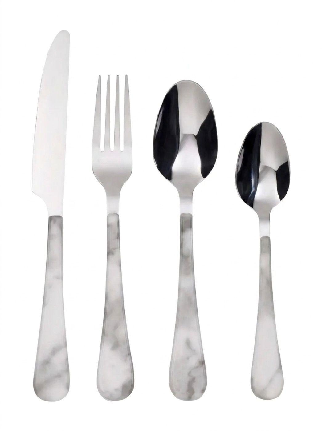 Set Cubiertos Elegantes De 24 Piezas Krons Estilo Marmol moderno-0