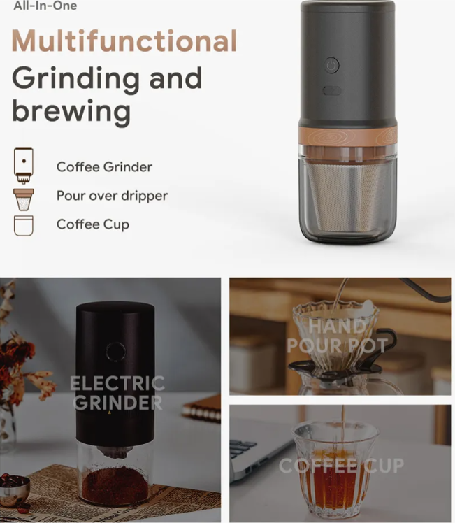 Molinillo de café eléctrico inalámbrico 2 en 1-7