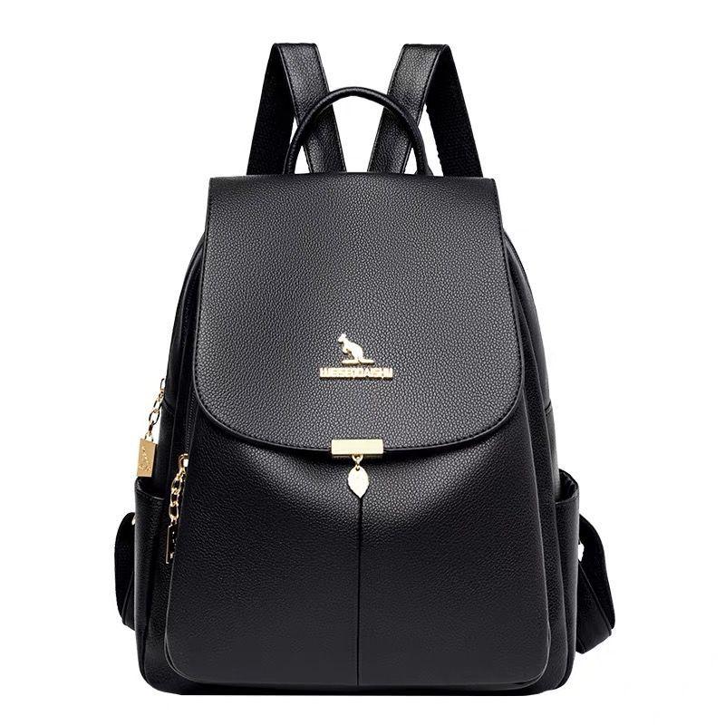 Mochila Urbana Cuerina Mujer 15l Color Negro Leaf Series 6761-1