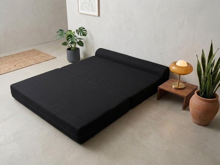 SOFA CAMA ESPUMA  BLACKIE NEGRO 190X150X18 2 PLAZAS-1
