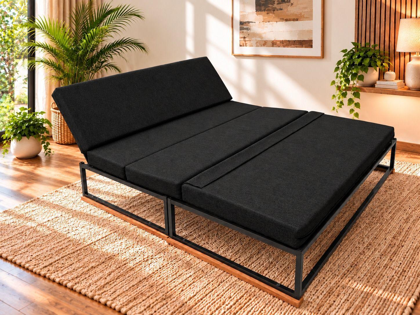 Futon Folk 2.0 Plazas " Negro"-1