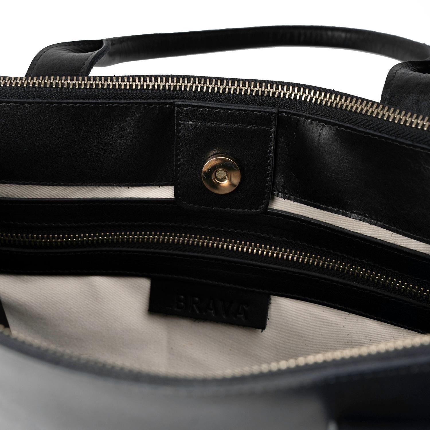 Cartera ejecutiva de cuero modelo ALFONSINA Negro-4