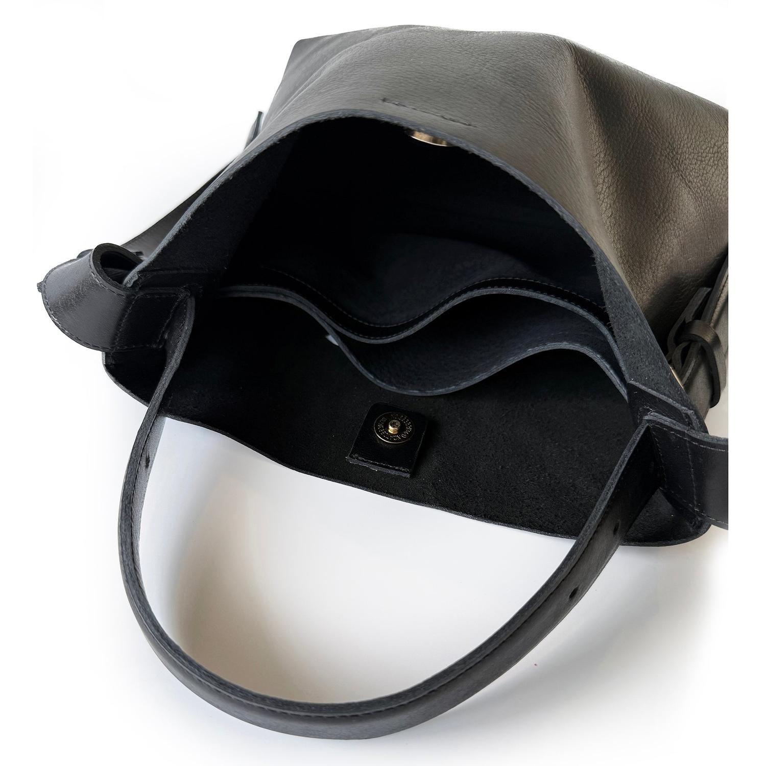 Cartera de cuero modelo PAULA Negro-2