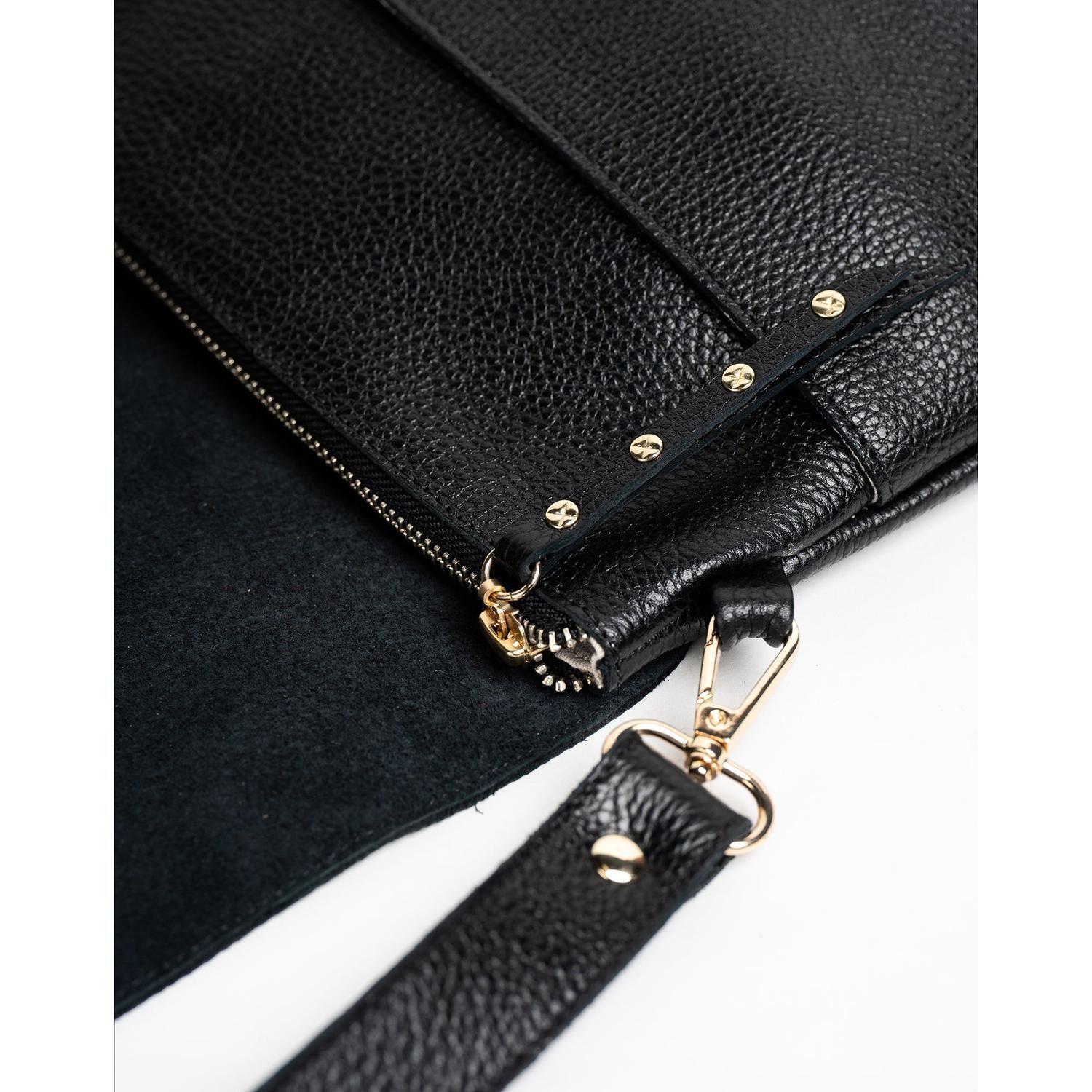 Bandolera de cuero modelo PAZ negro-4