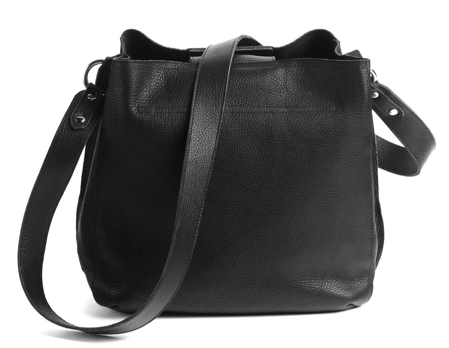 Bandolera de cuero modelo AMELIA Negro-2