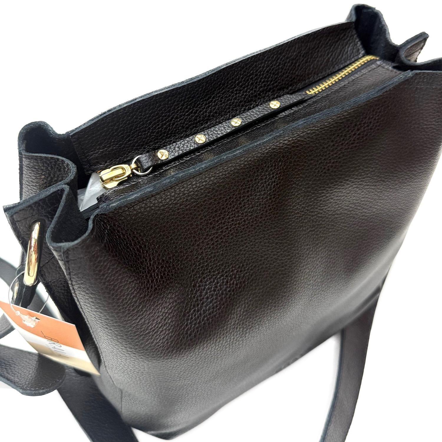 Bandolera de cuero modelo AMELIA Negro-3