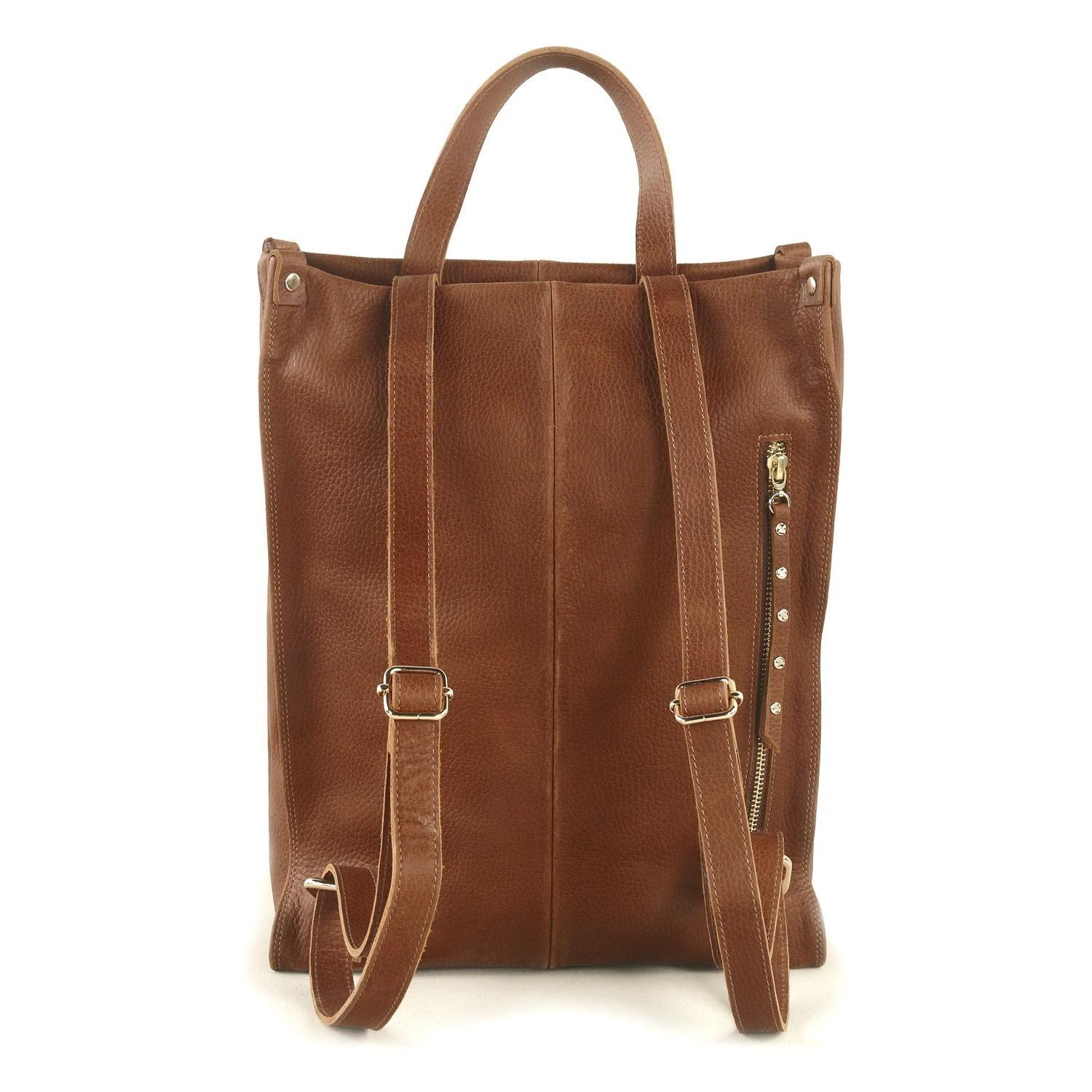 Mochila de cuero modelo ISABEL Cognac-2