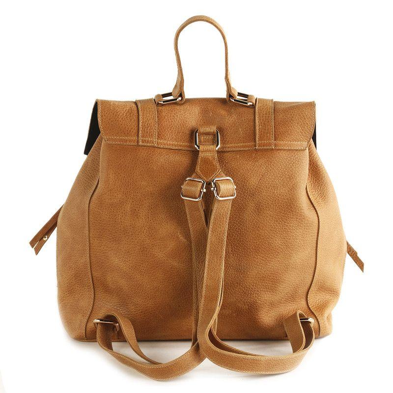 Mochila de cuero modelo Gala Miel-2