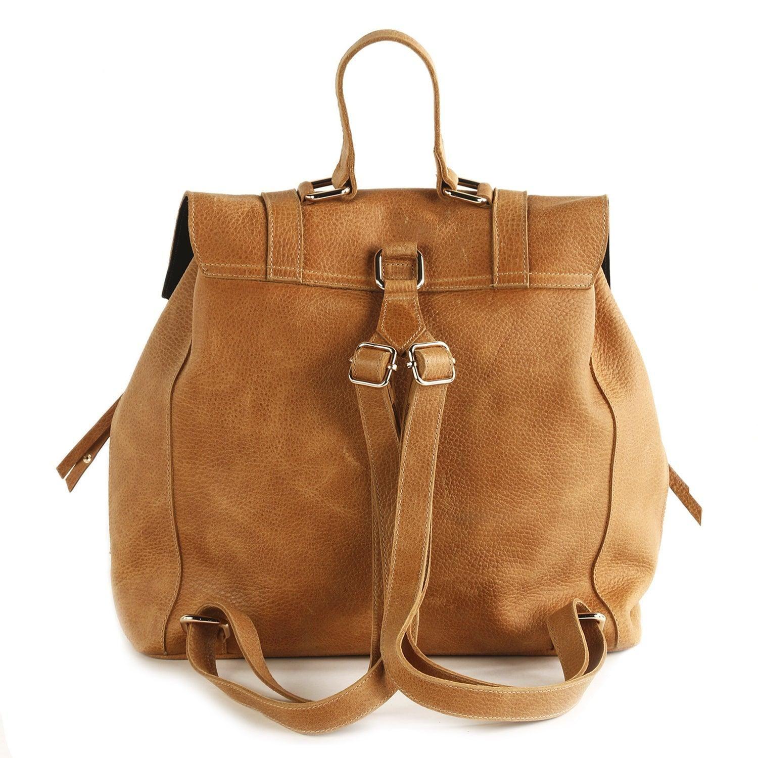 Mochila de cuero modelo GALA Tostado-2