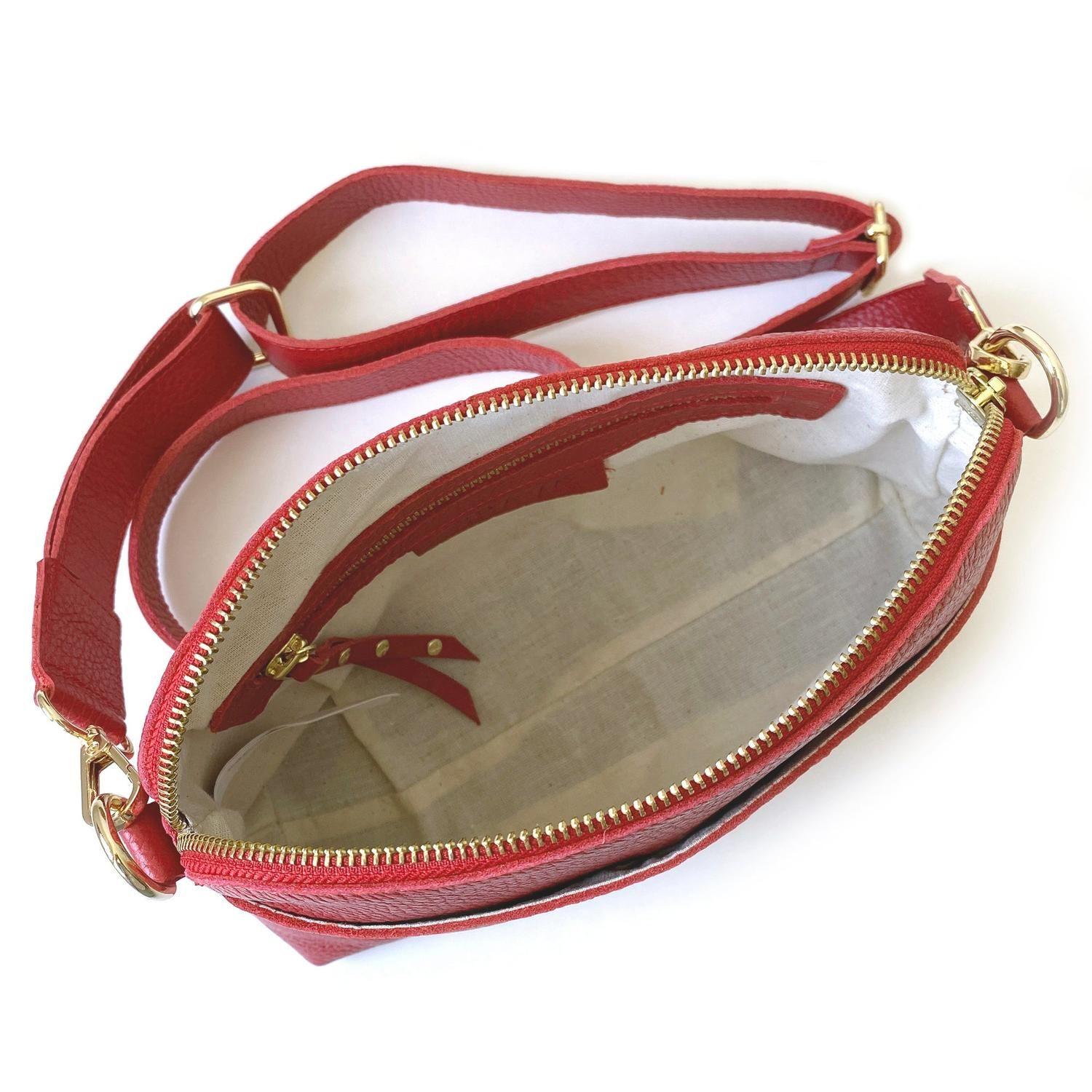 Cartera de cuero modelo MAITE Rojo-4