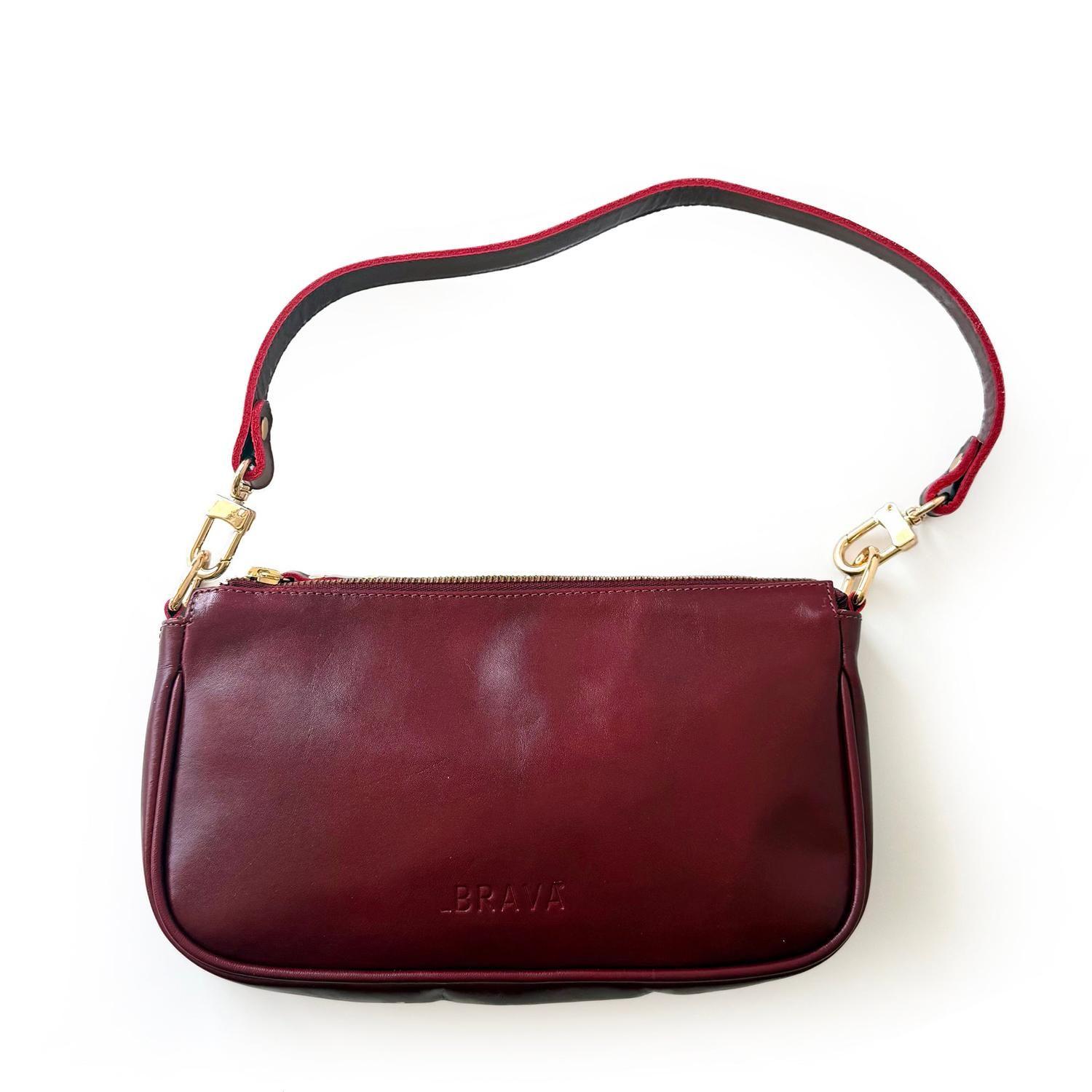 Cartera de cuero modelo AMANDA Burdeos-2