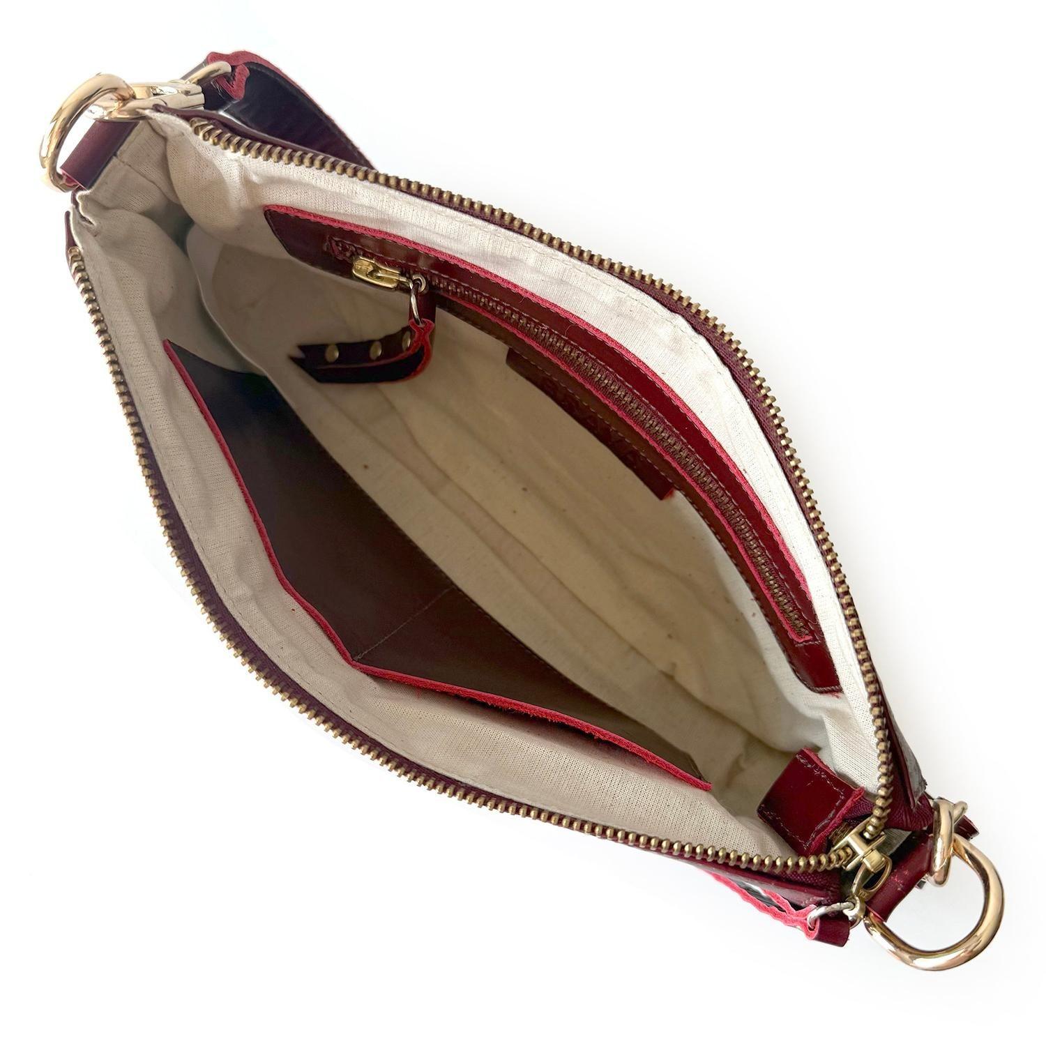 Cartera de cuero modelo AMANDA Burdeos-3