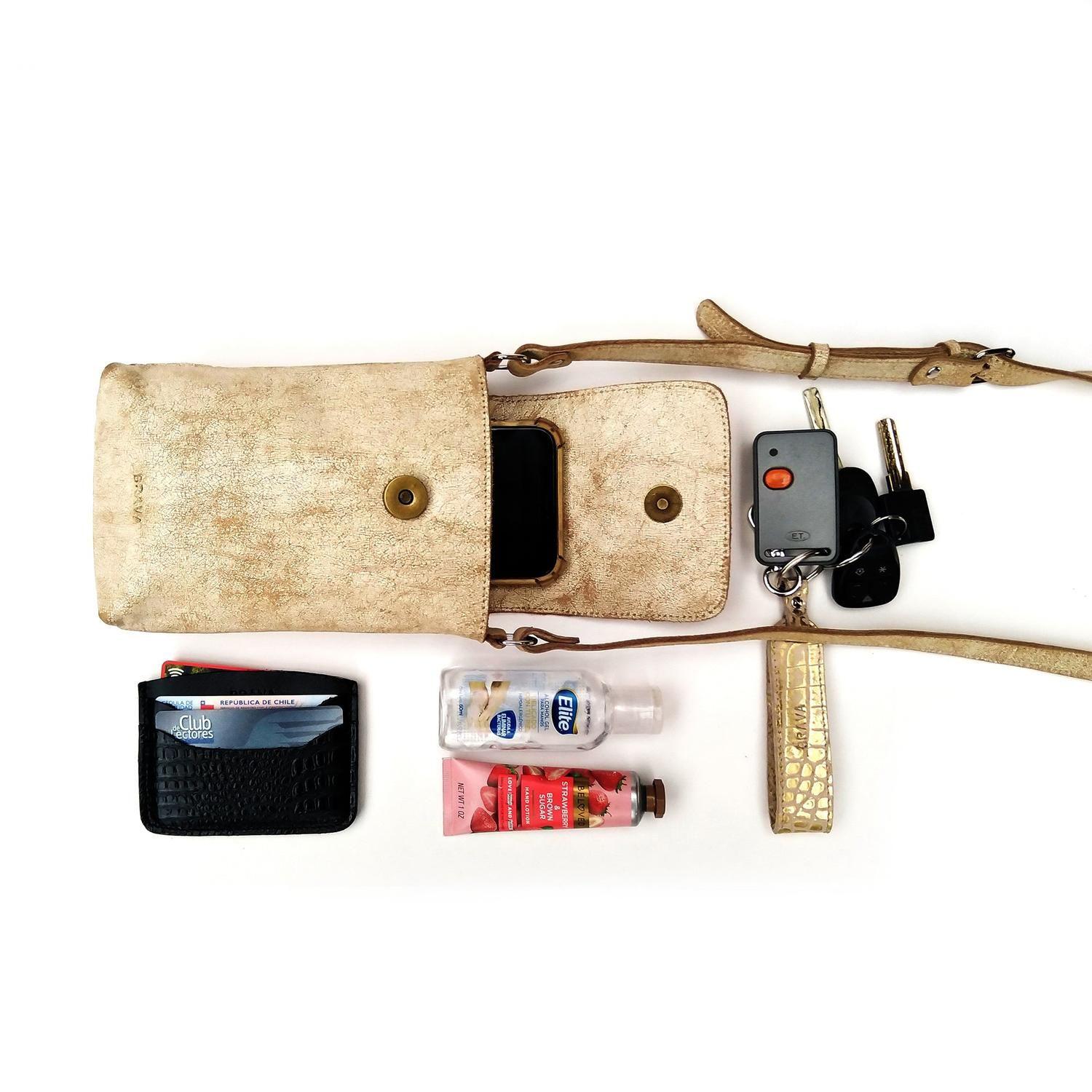 Portacelular - Cell Bag de cuero modelo MARTHA Off White-2