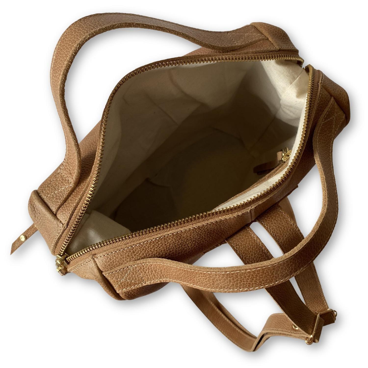 Mochila de cuero modelo MATILDE Tostado-3