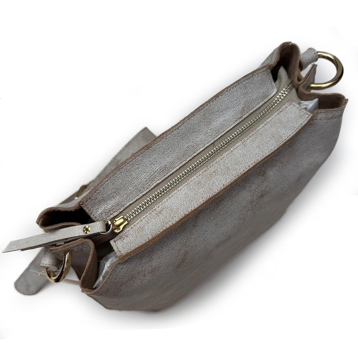 Bandolera de cuero modelo AMELIA Off White-3