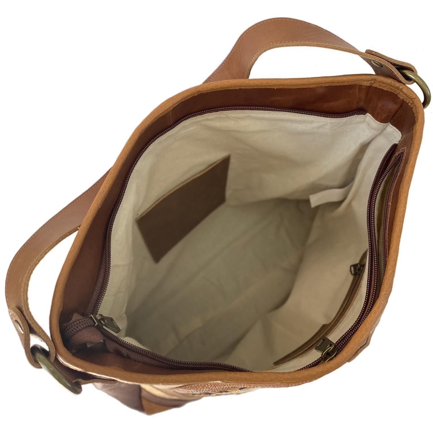 Cartera de cuero modelo GRETA Tostado-2