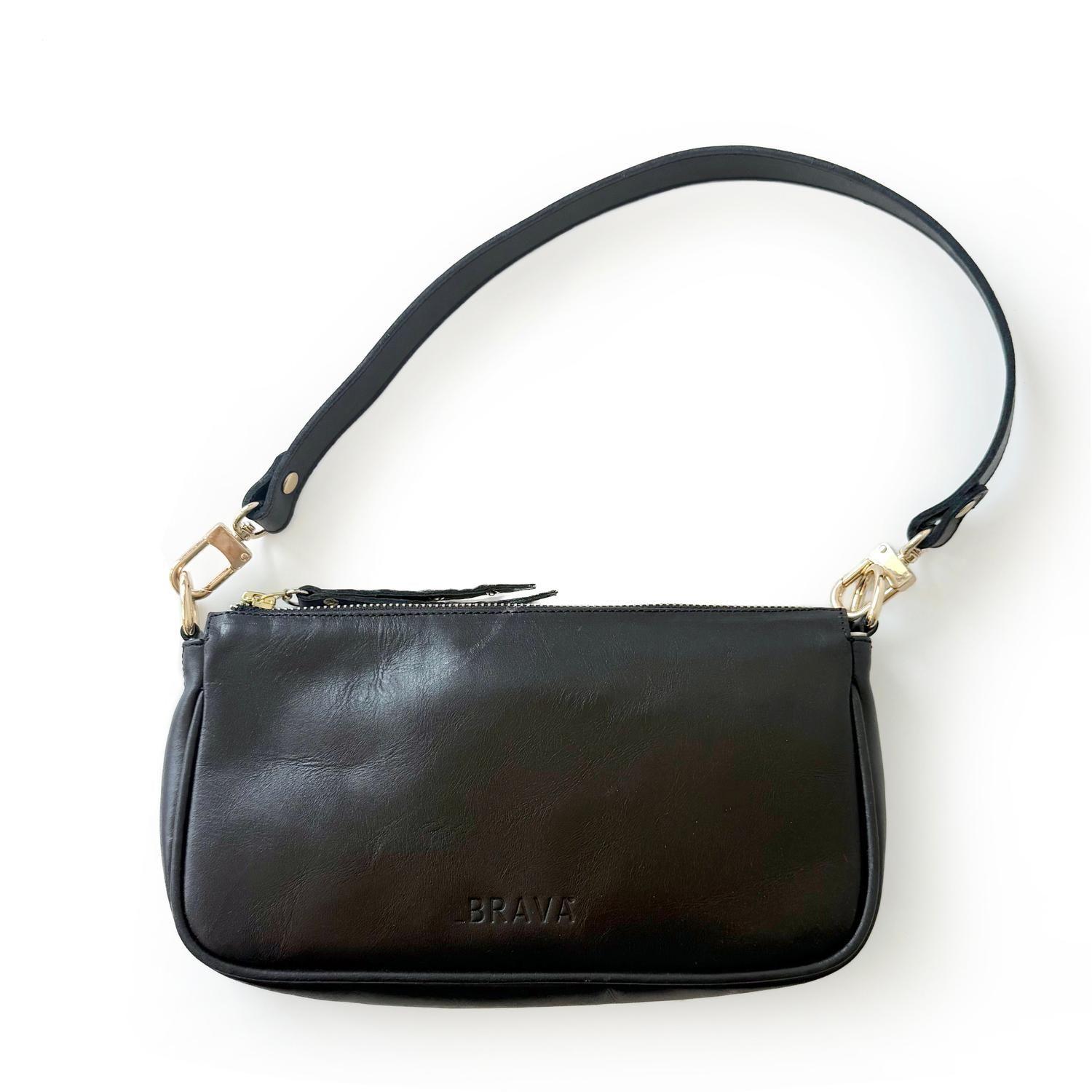 Cartera de cuero modelo AMANDA Negro-2