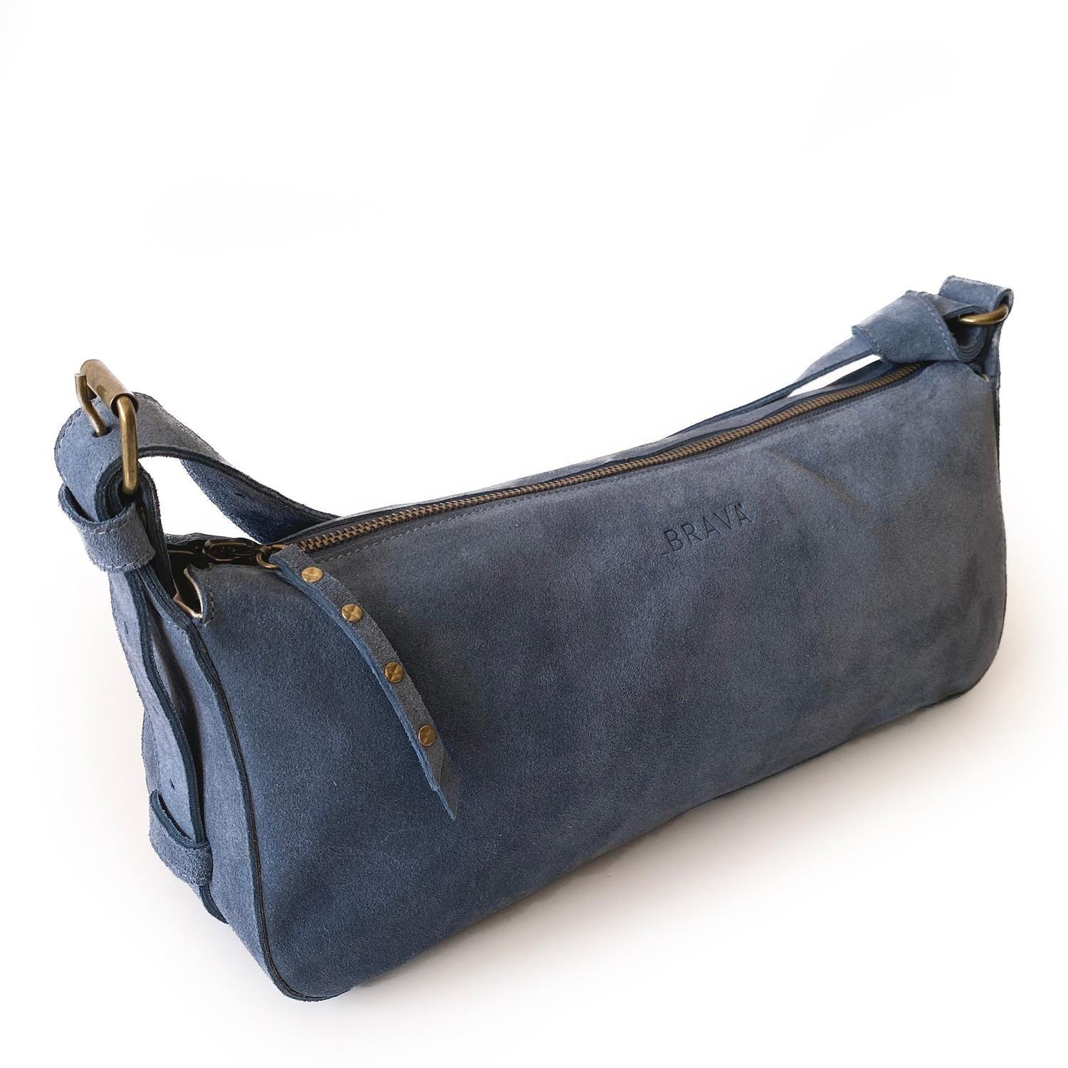 Cartera de cuero modelo REBECA azul-3