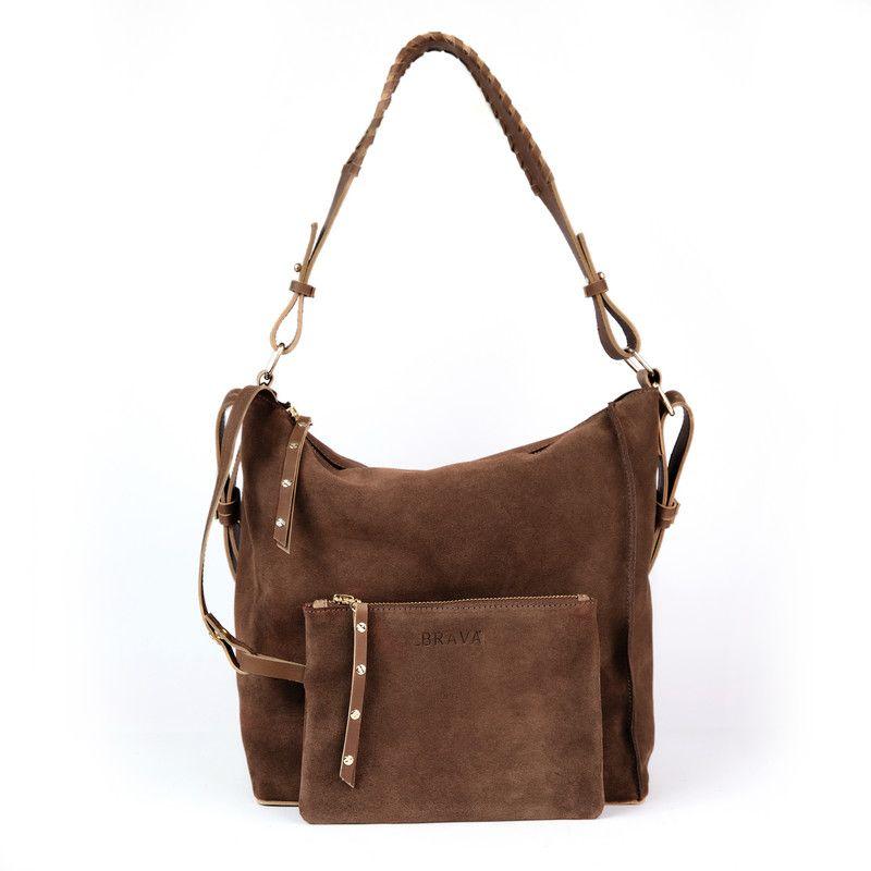Cartera de cuero modelo Virginia Café Oscuro-0