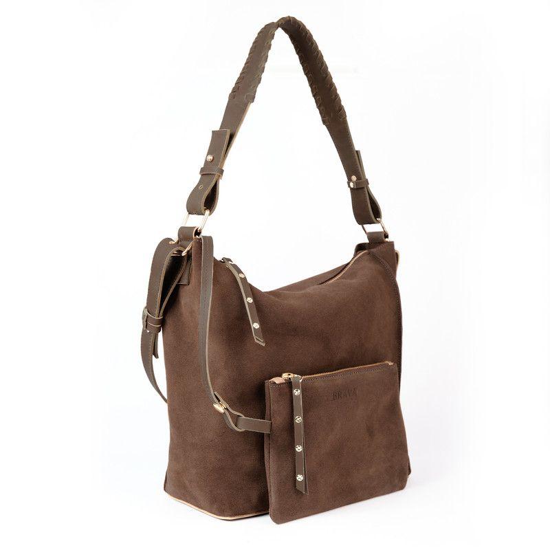 Cartera de cuero modelo Virginia Café Oscuro-1