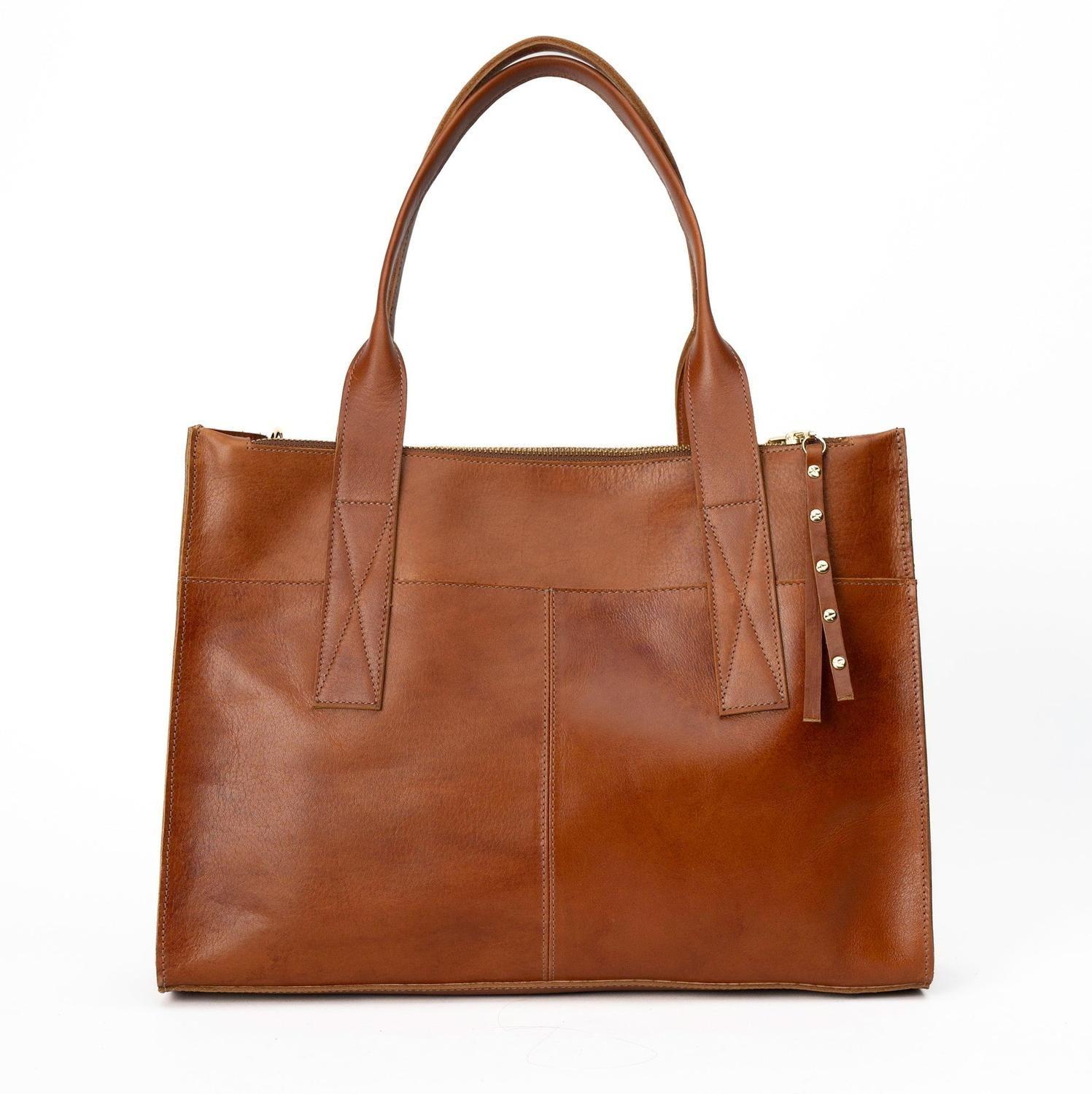 Cartera ejecutiva de cuero modelo ALFONSINA Castaño-3