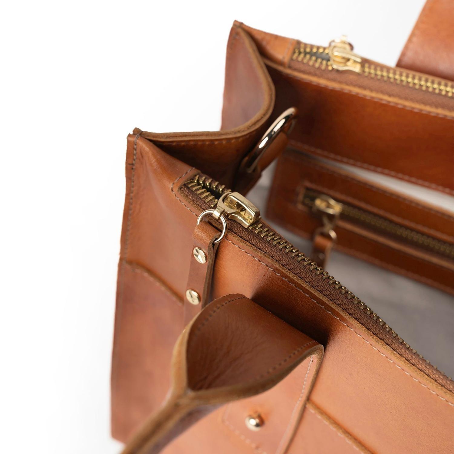 Cartera ejecutiva de cuero modelo ALFONSINA Castaño-4