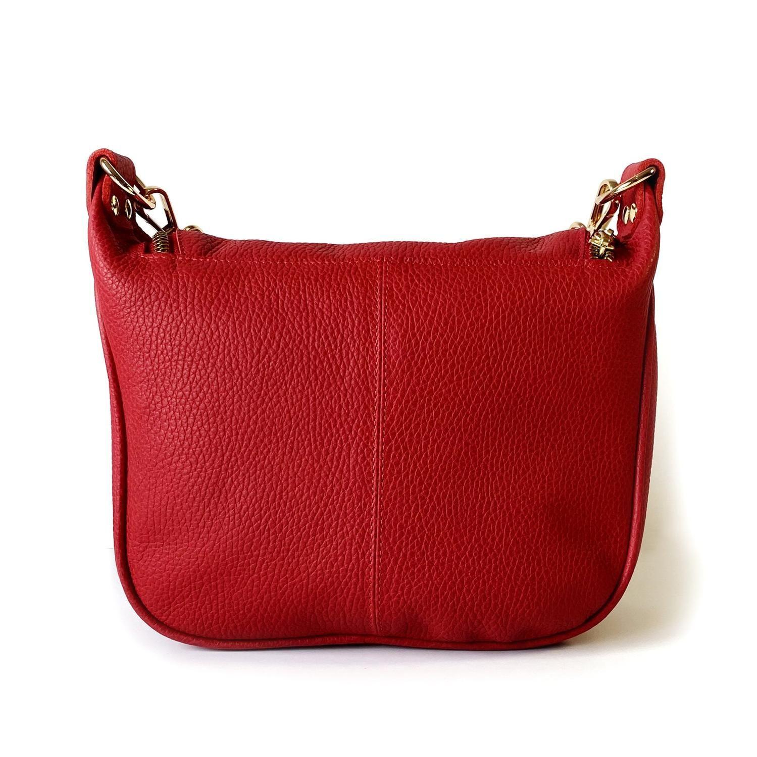 Bandolera de cuero modelo FELICIA Rojo-2