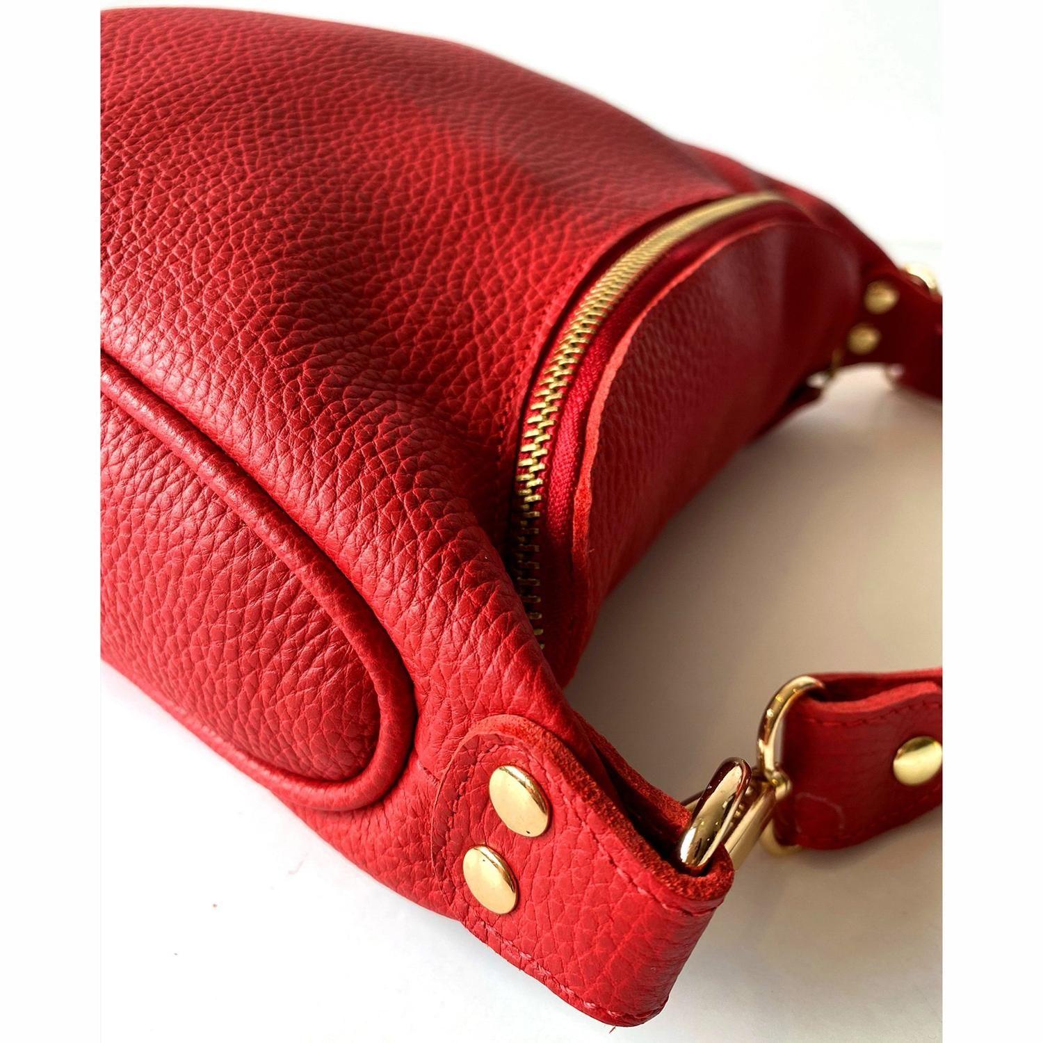 Bandolera de cuero modelo FELICIA Rojo-5