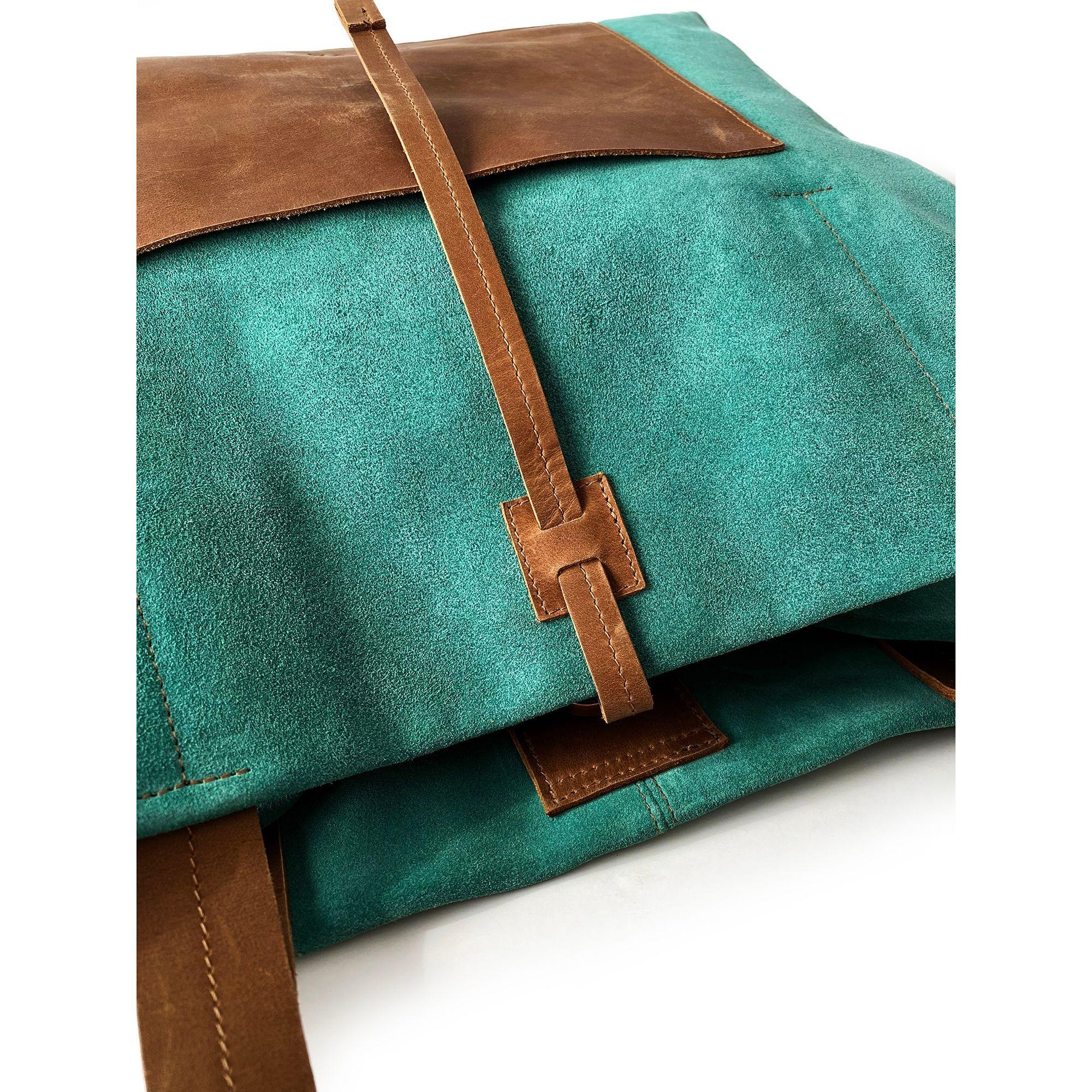 Cartera de cuero modelo Jane Turquesa-5