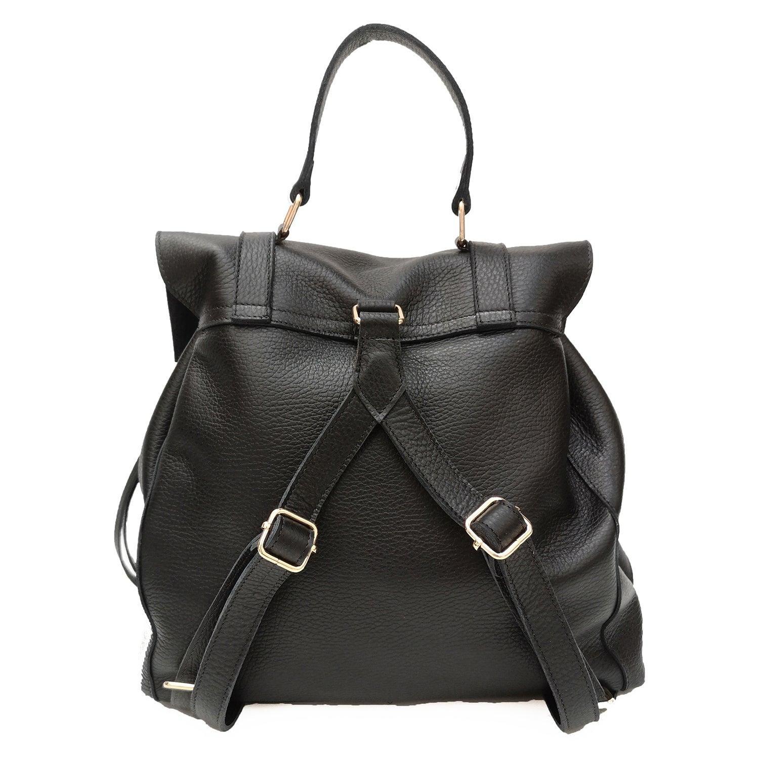 Mochila de cuero modelo GALA Negro-2