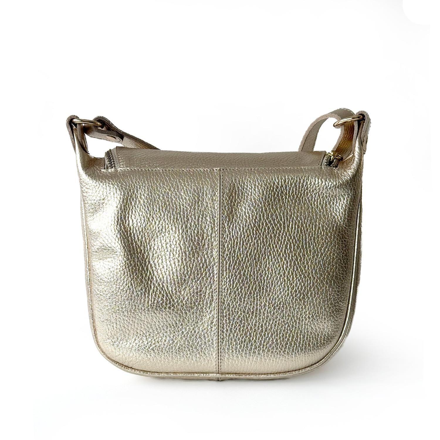 Bandolera de cuero modelo FELICIA Champagne-2