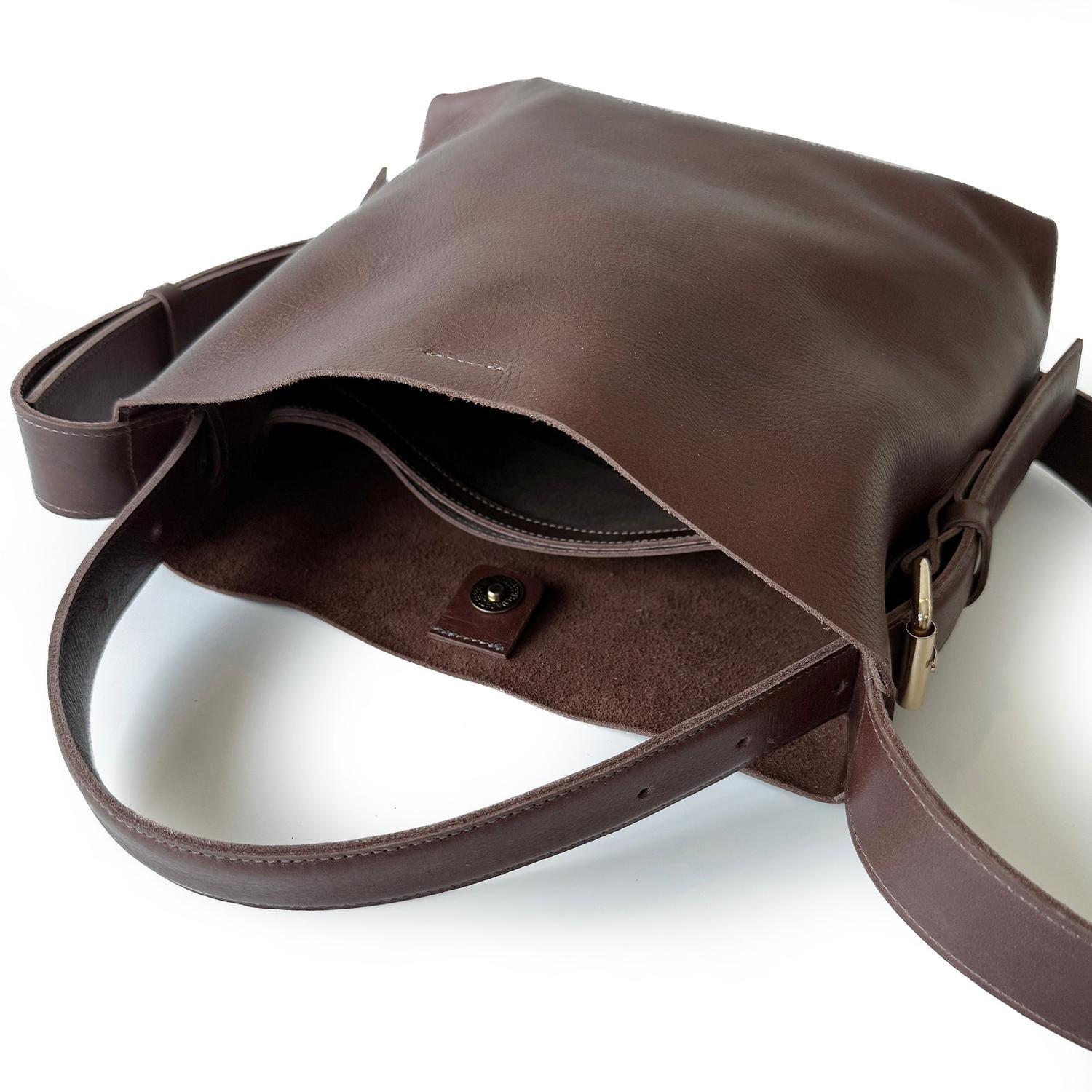 Cartera de cuero modelo PAULA Café-2