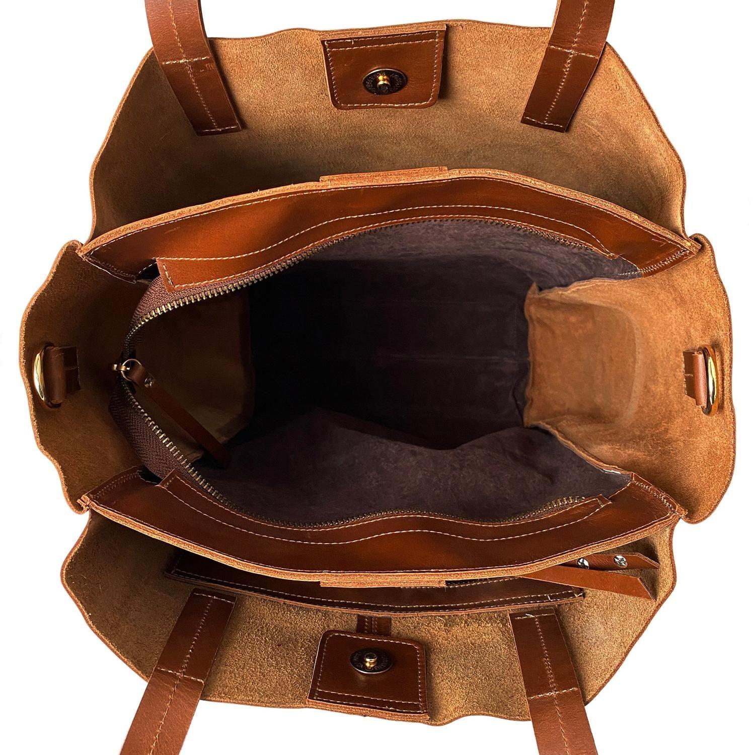 Cartera de cuero modelo SIMONE Cognac-4