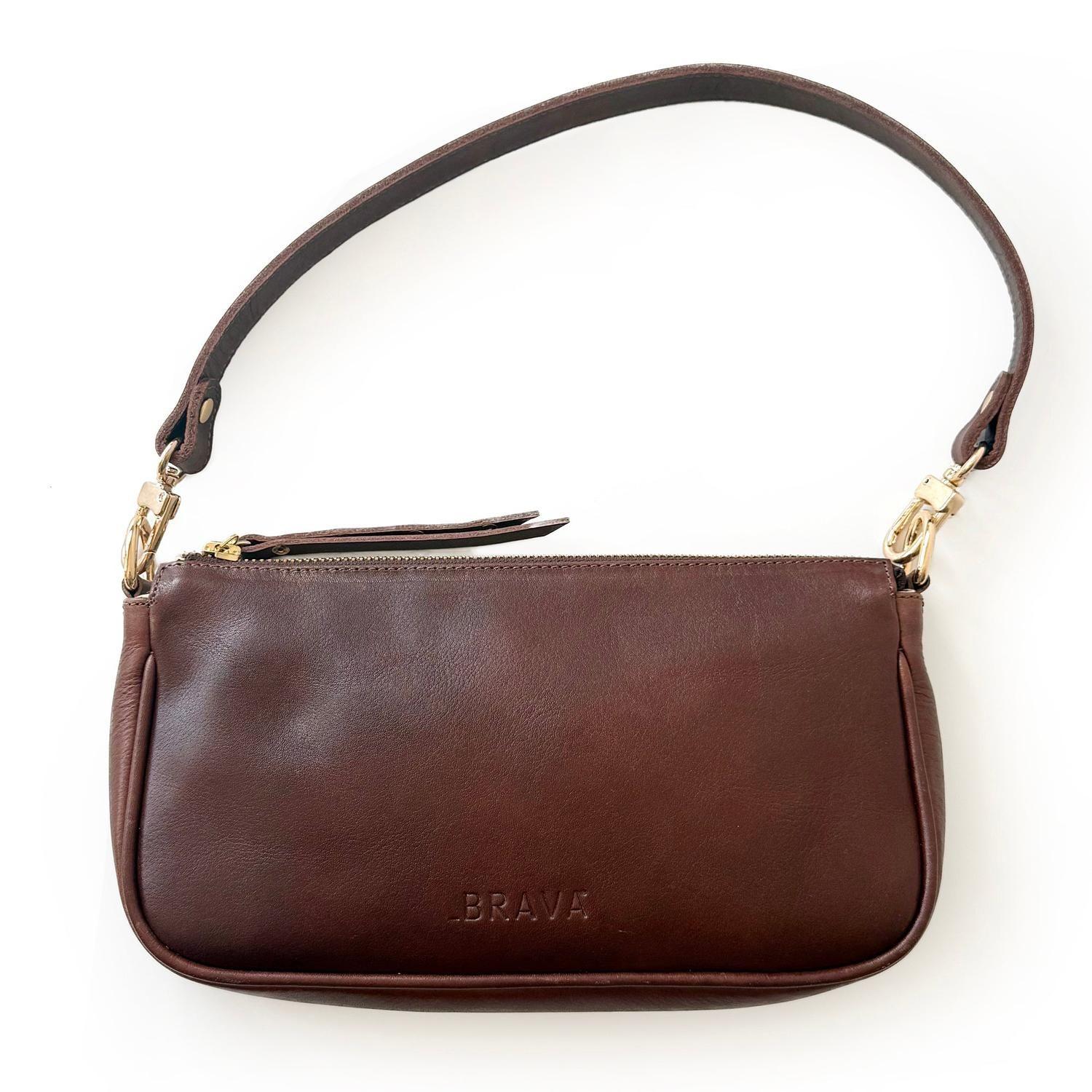 Cartera de cuero modelo AMANDA Café-2