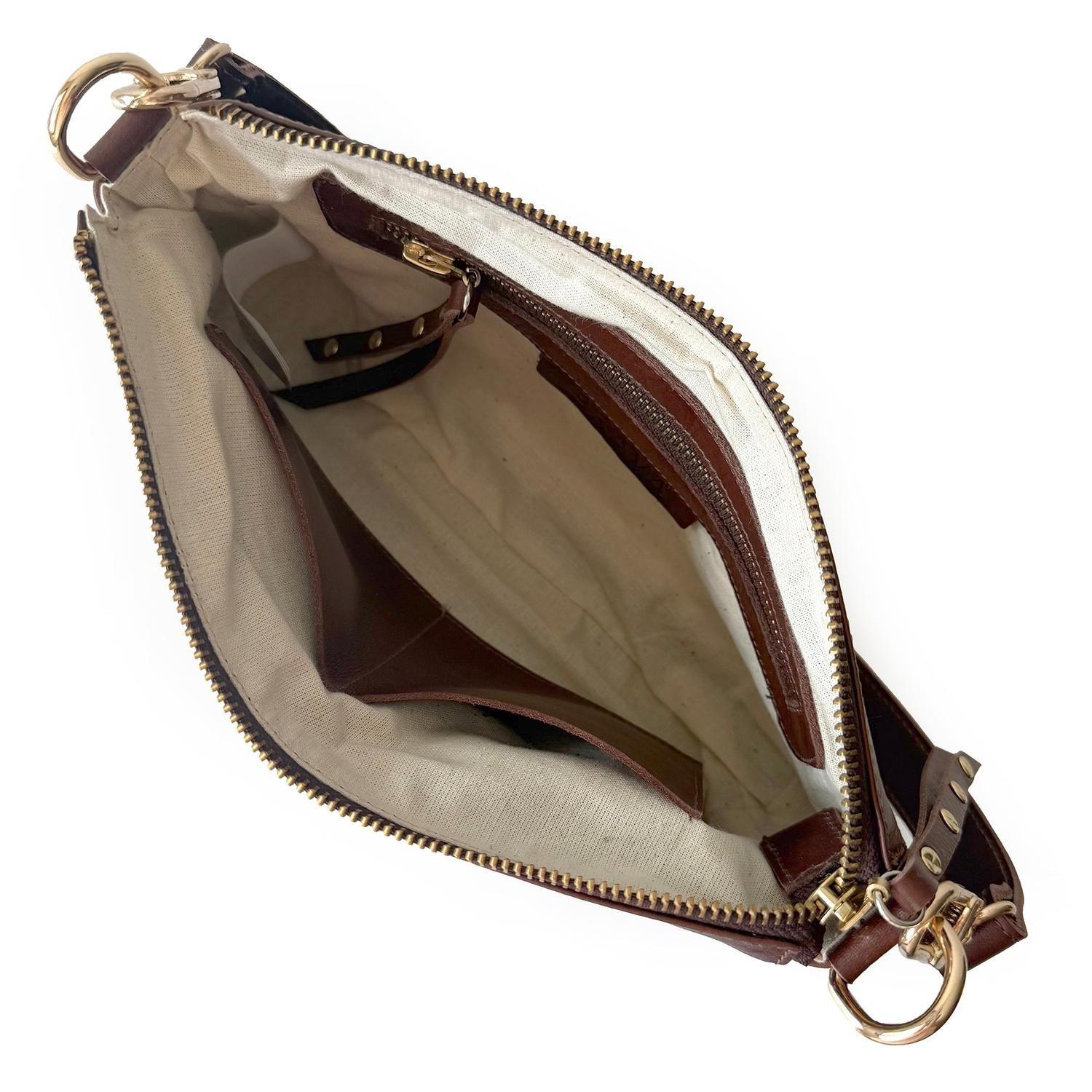 Cartera de cuero modelo AMANDA Café-3