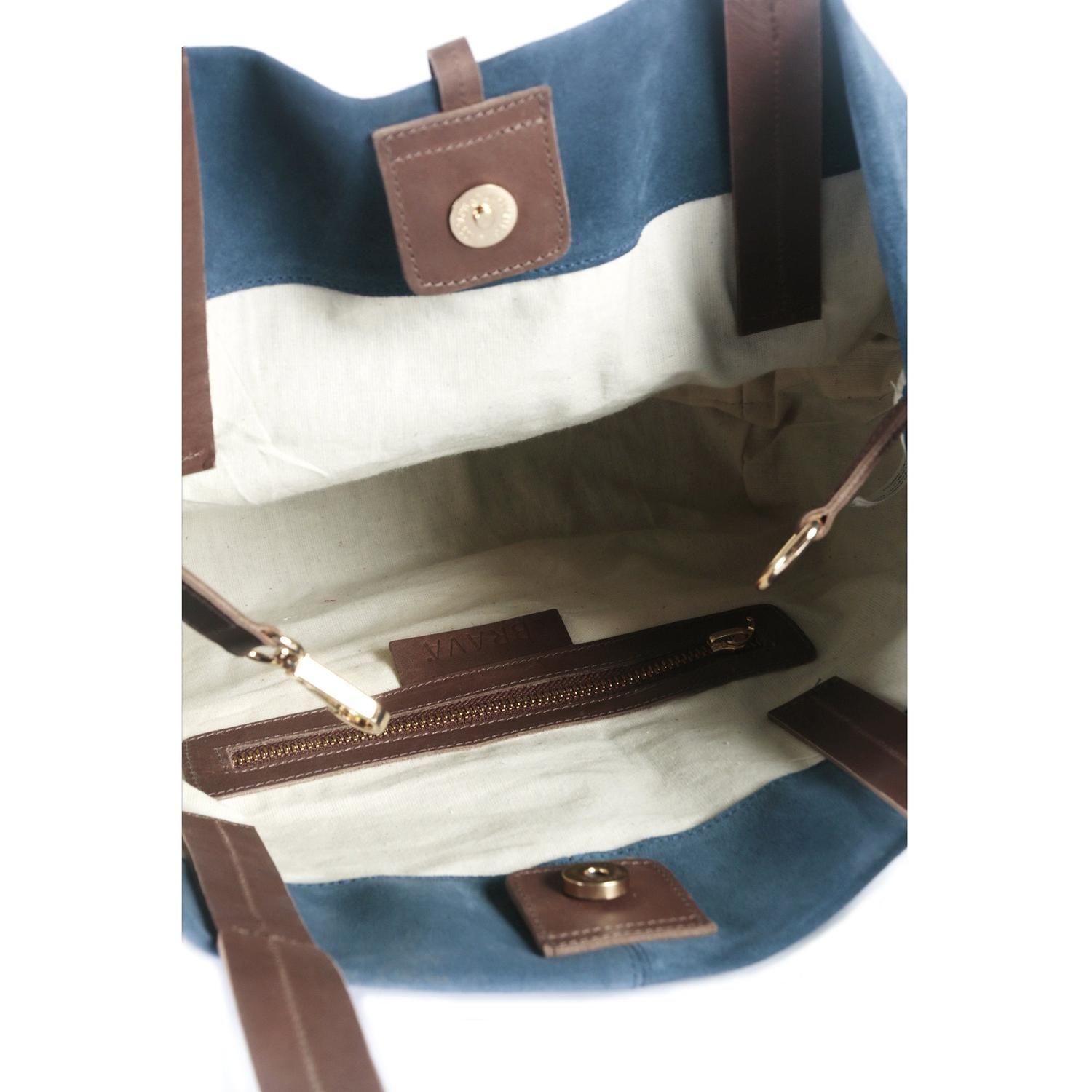 Cartera de cuero modelo JANE Azul-3