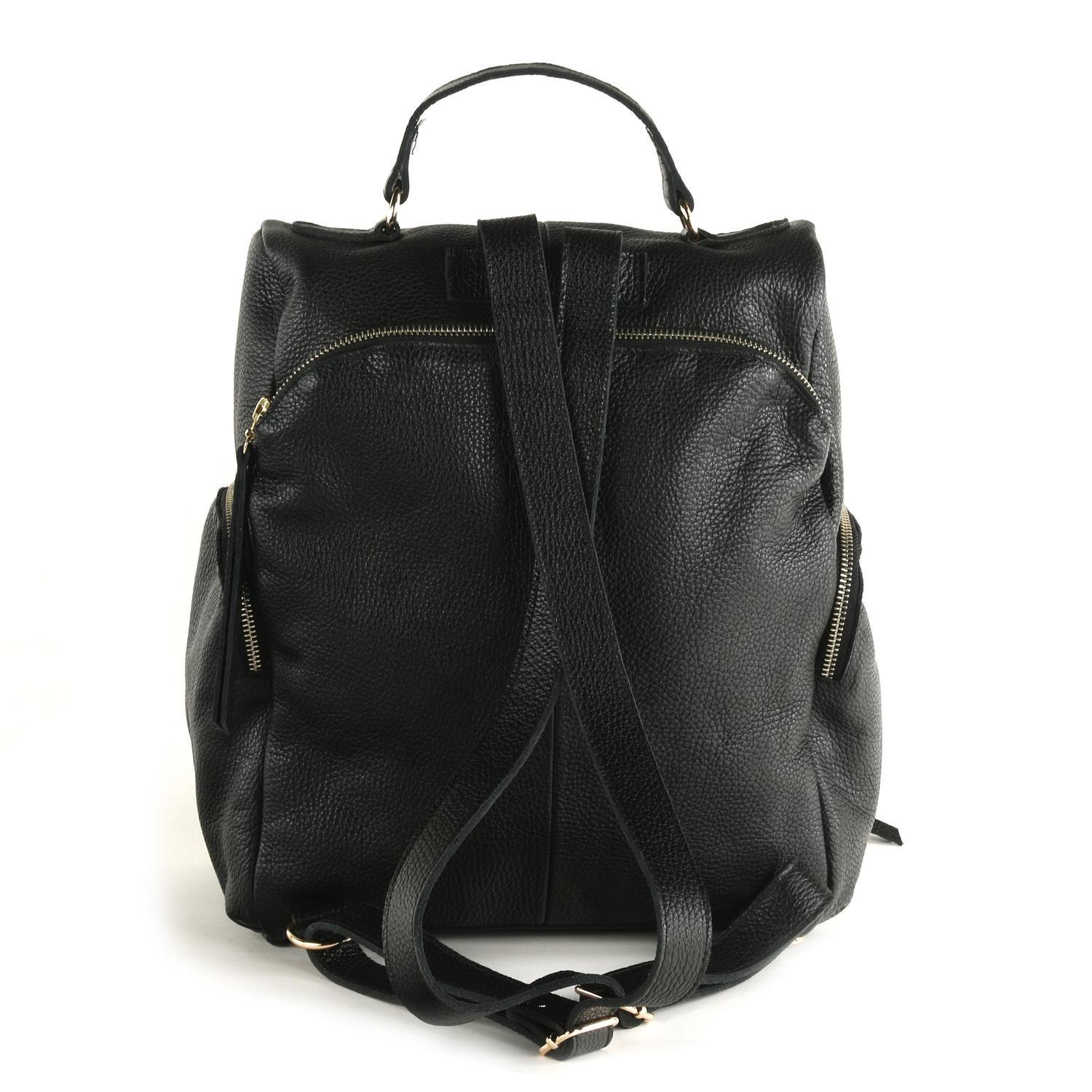 Mochila de cuero modelo MARIE Negro-2