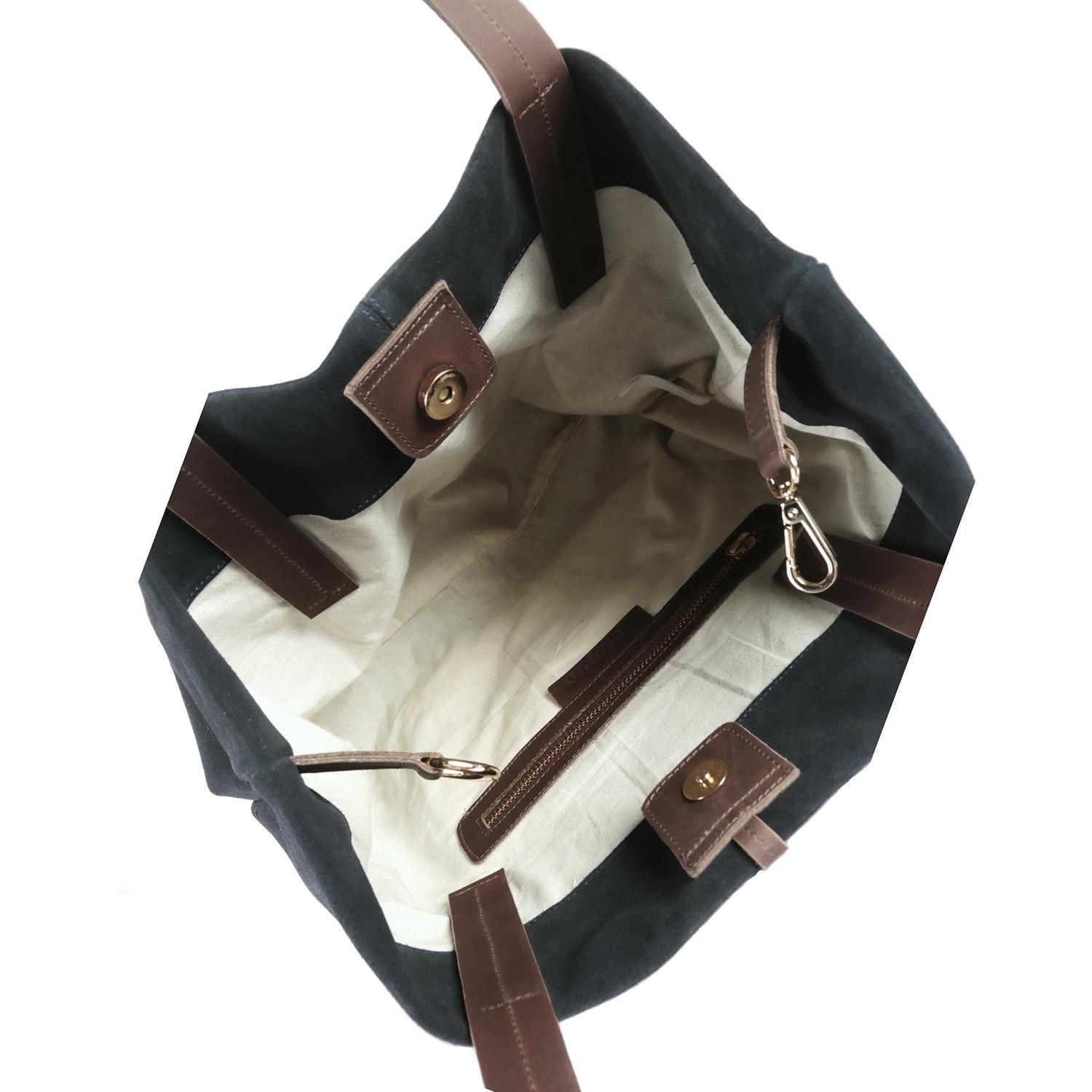 Cartera de cuero modelo JANE Navy-3