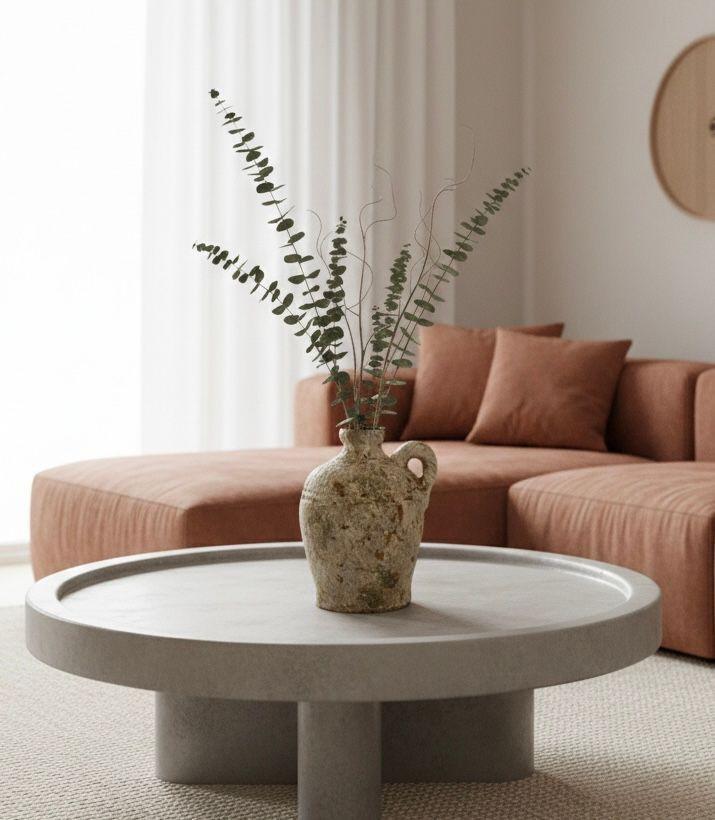 Florero Cerámico Artesanal Rústico Beige-2